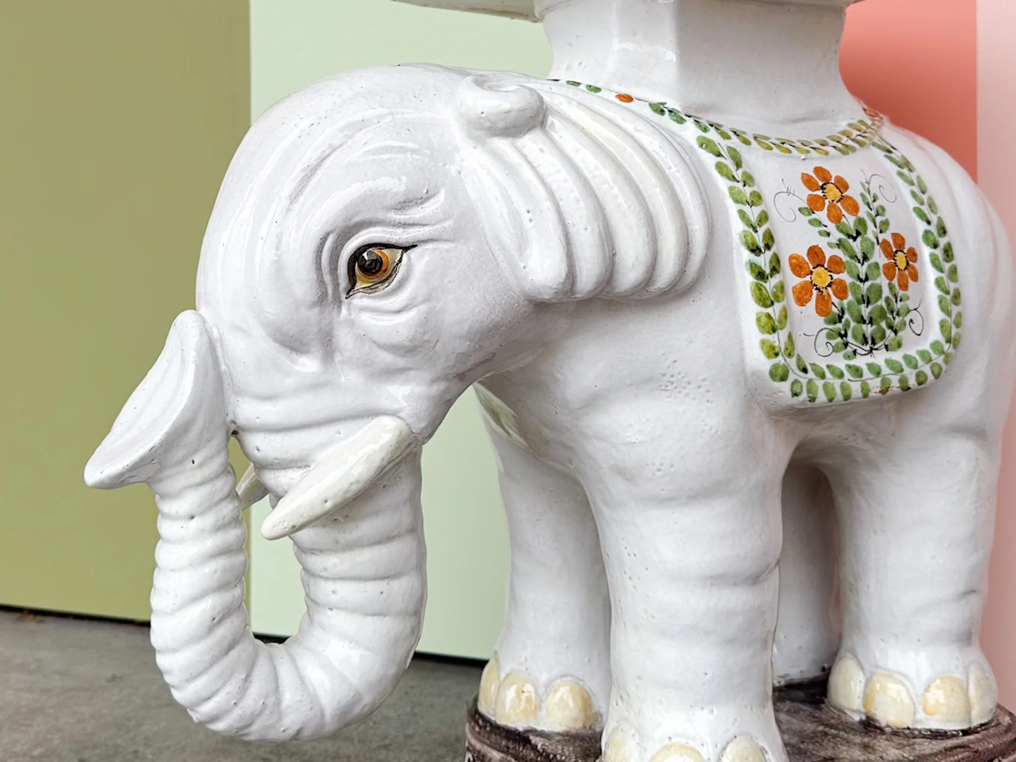 Palm Beach Chic Elephant Garden Seat - Image 5