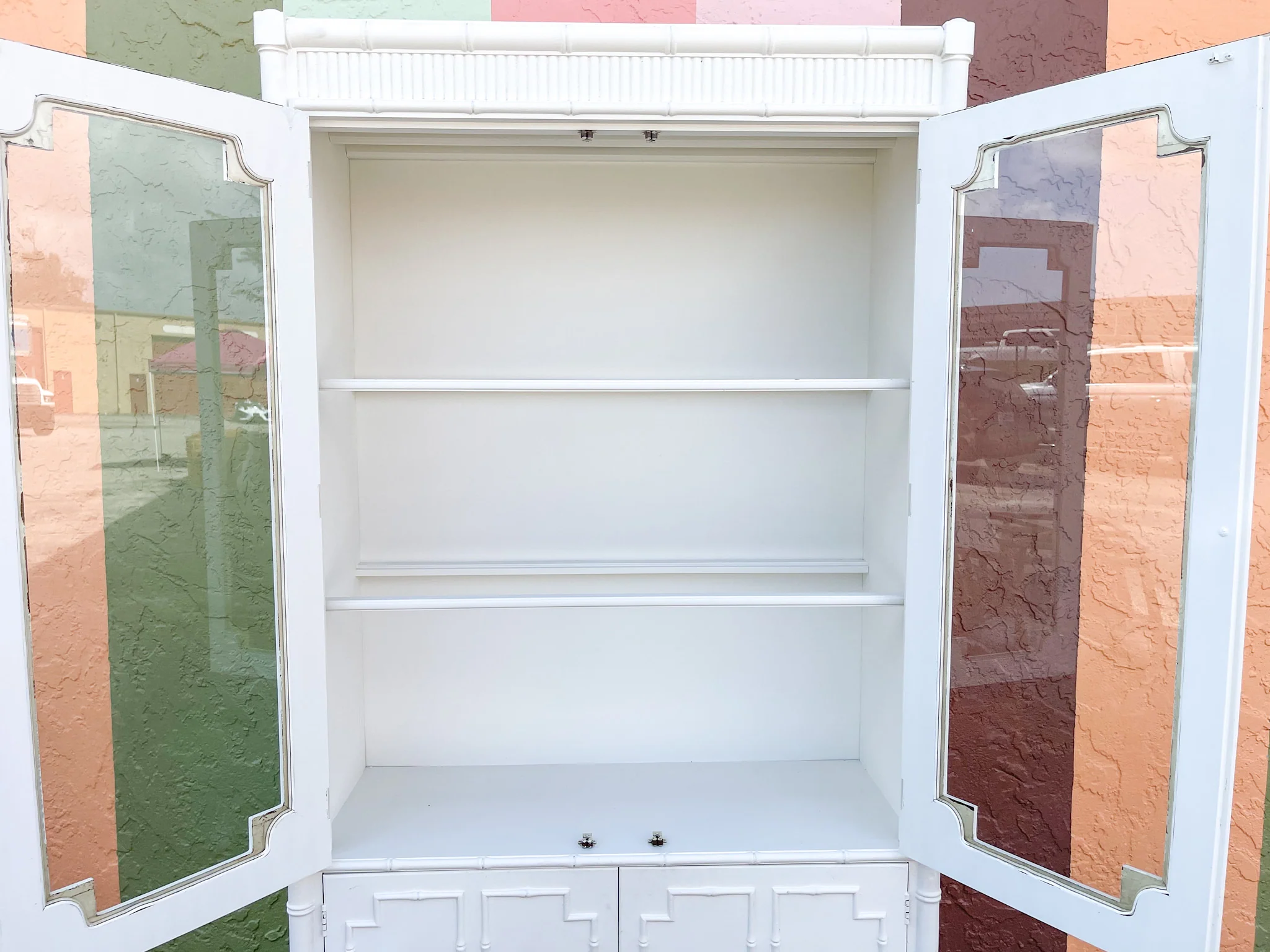 Palm Beach Chic Faux Bamboo Cabinet - Image 3