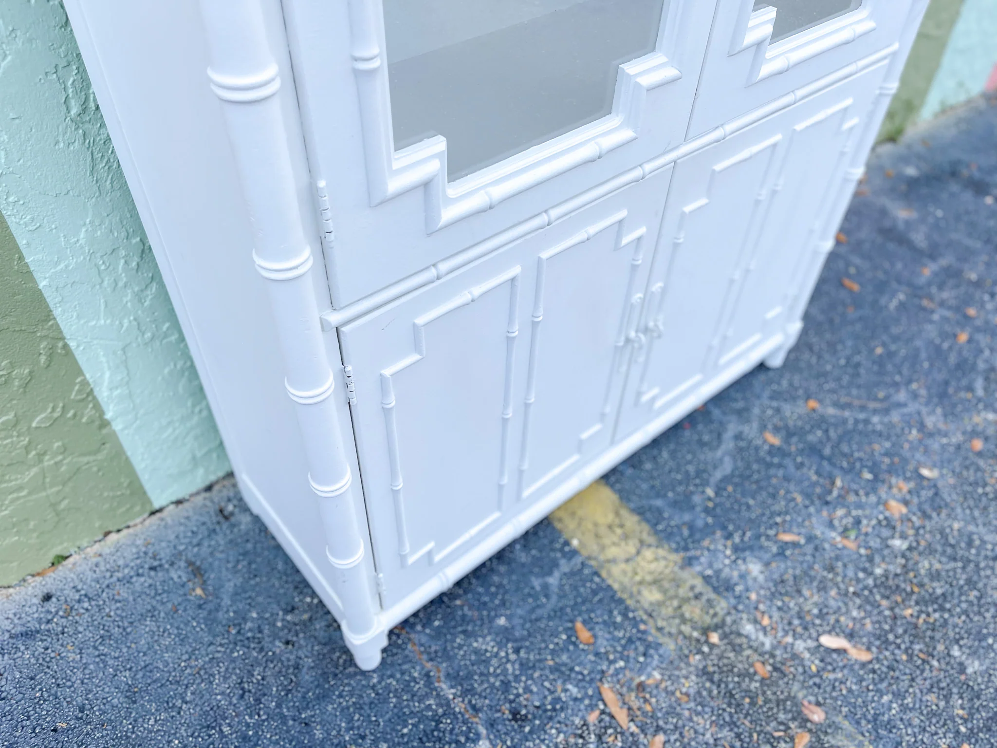 Palm Beach Chic Faux Bamboo Cabinet - Image 6