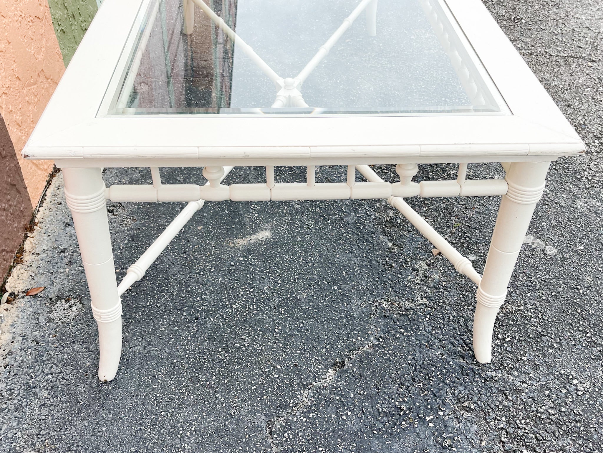 Palm Beach Chic Faux Bamboo Coffee Table - Image 7