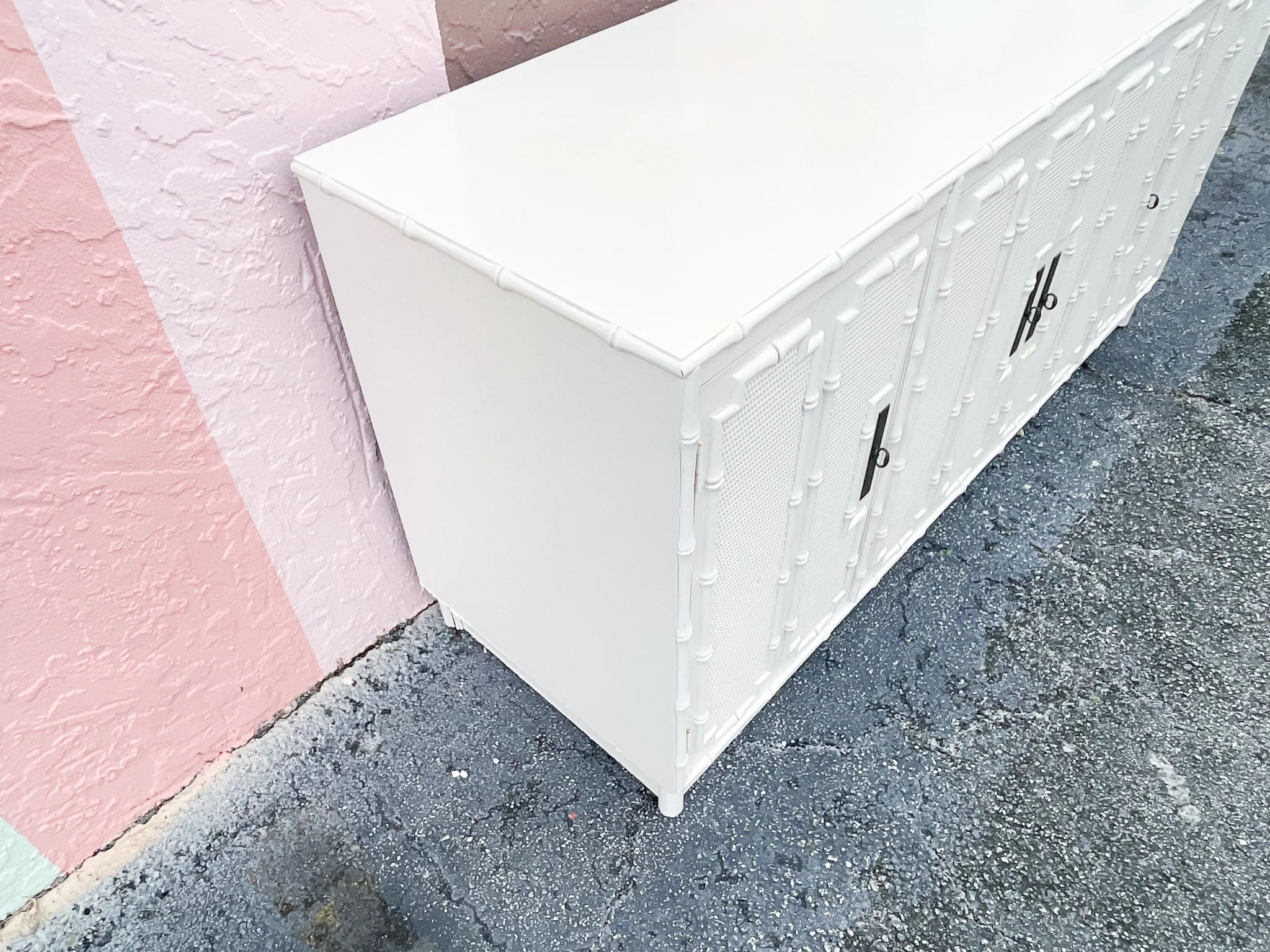 Palm Beach Chic Faux Bamboo Credenza - Image 8