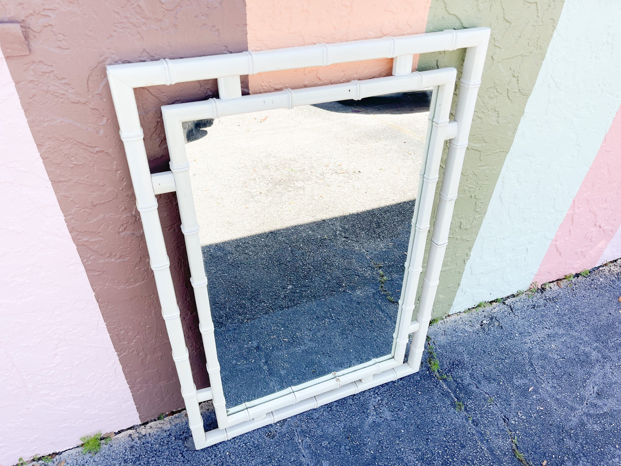 Palm Beach Chic Faux Bamboo Mirror - Image 2