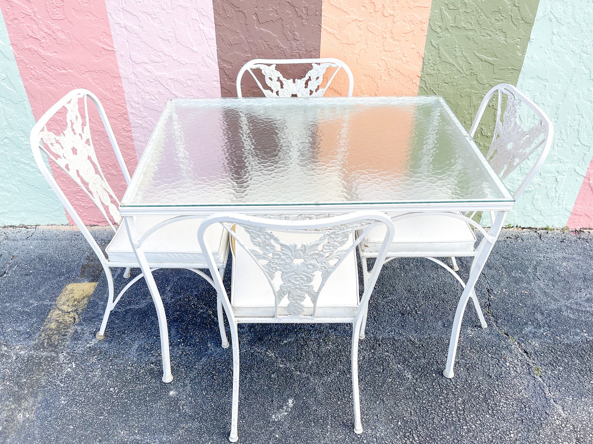 Palm Beach Chic Floral Outdoor Dining Set - Image 2