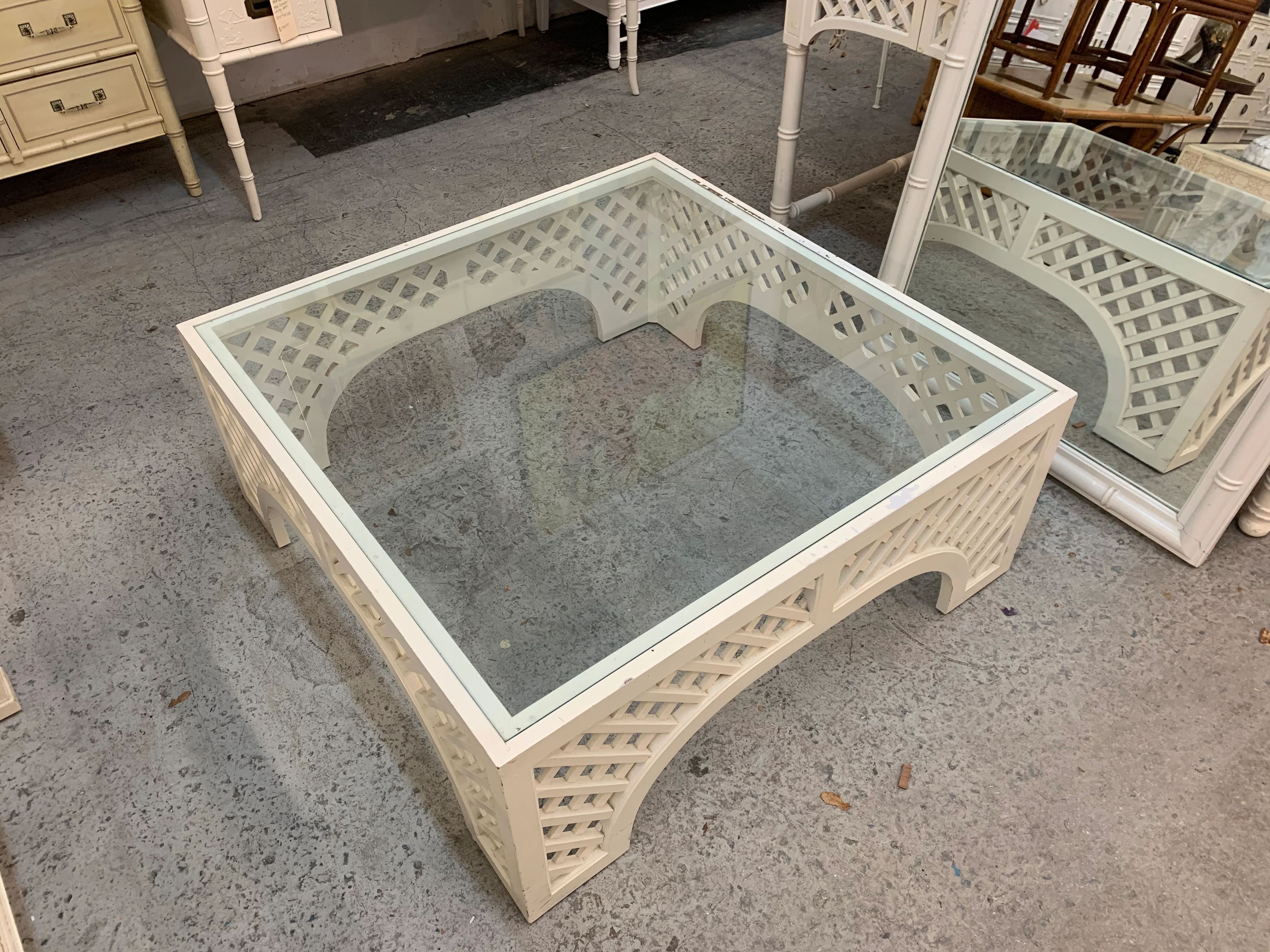 Palm Beach Chic Lattice Coffee Table - Image 3