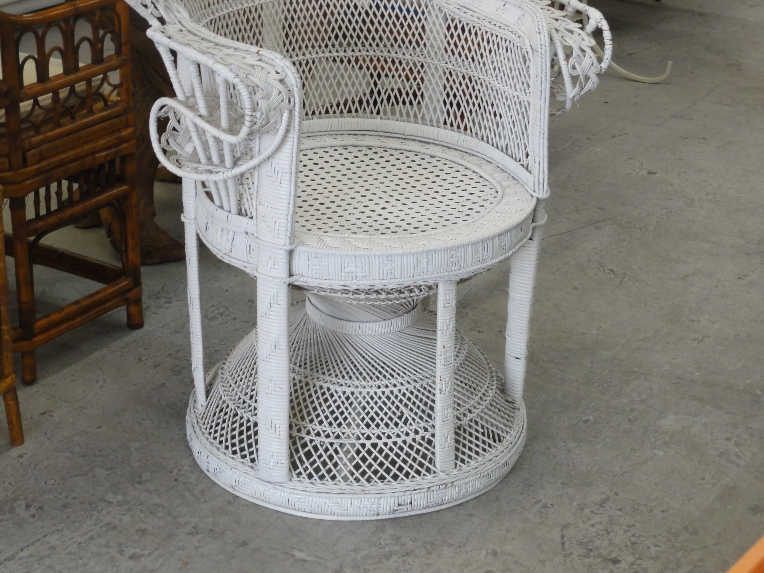 Palm Beach Chic Rattan Fan Back Chair - Image 3