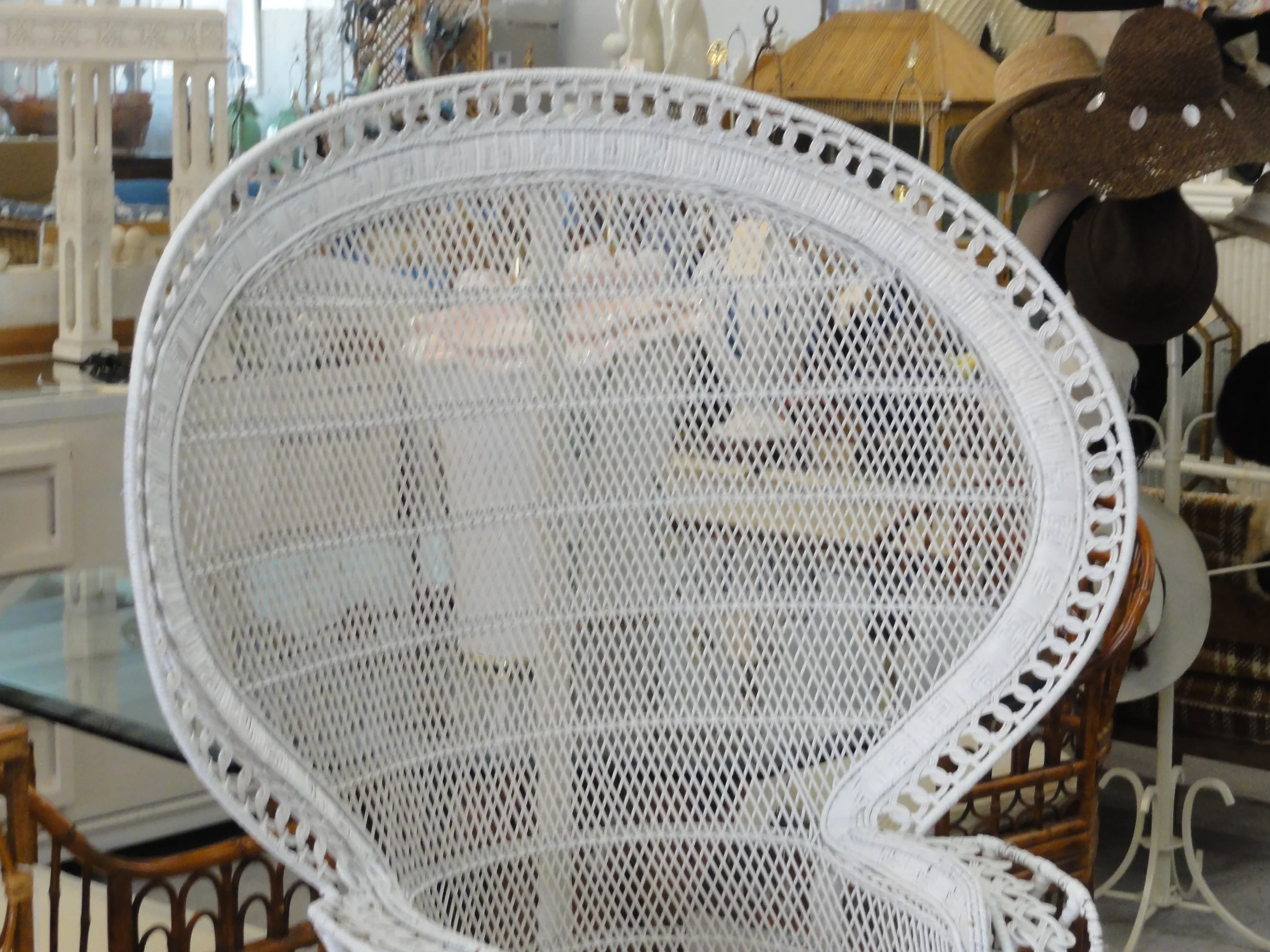 Palm Beach Chic Rattan Fan Back Chair - Image 4