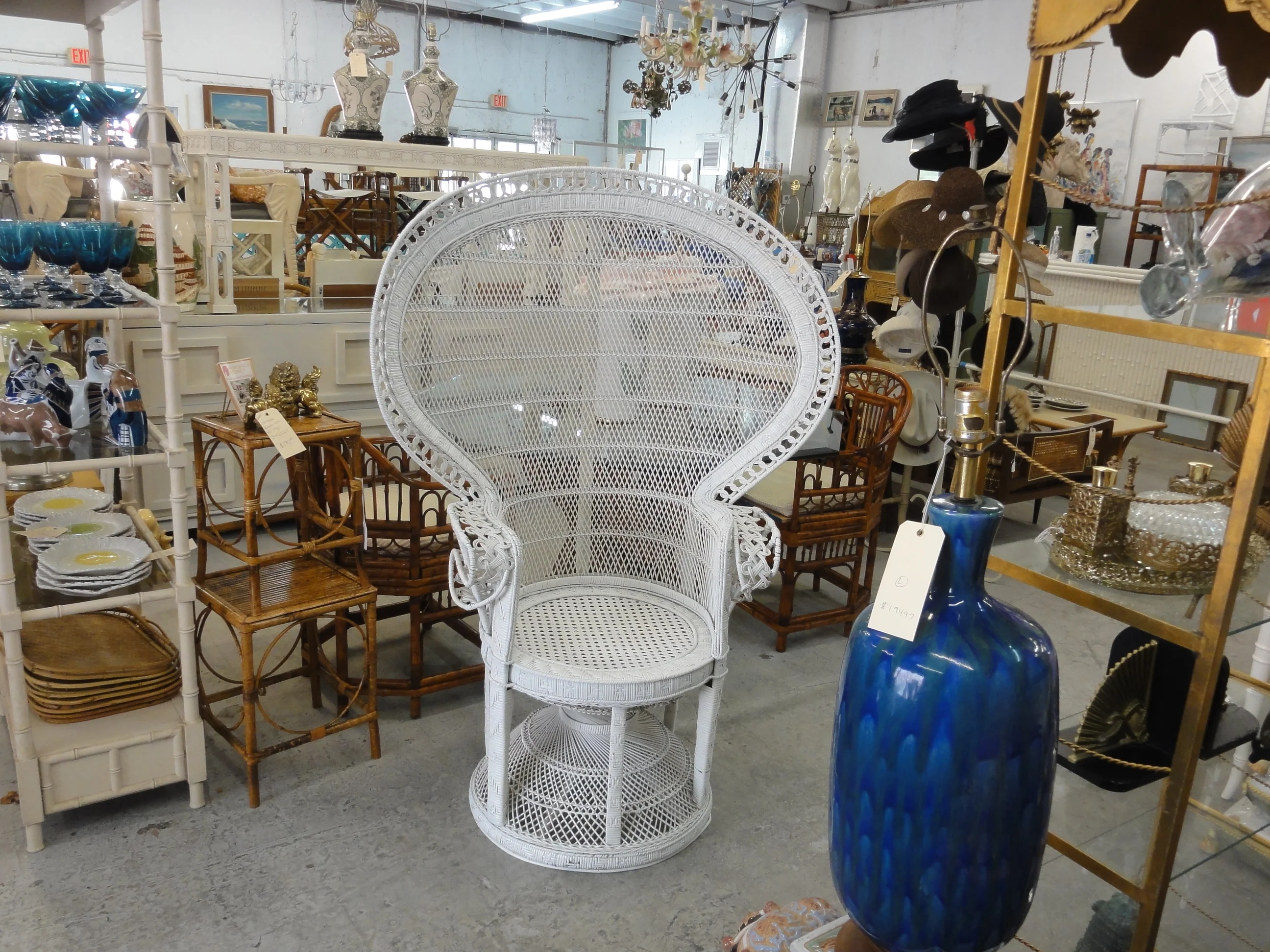 Palm Beach Chic Rattan Fan Back Chair - Image 5