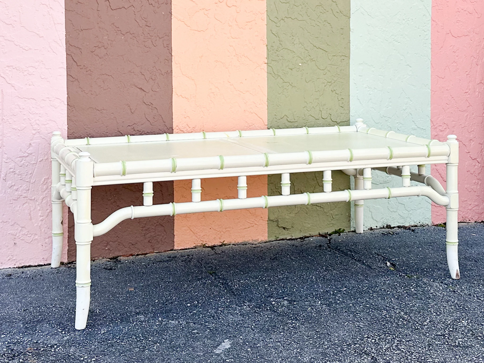 Thomasville Faux Bamboo Coffee Table - Image 3