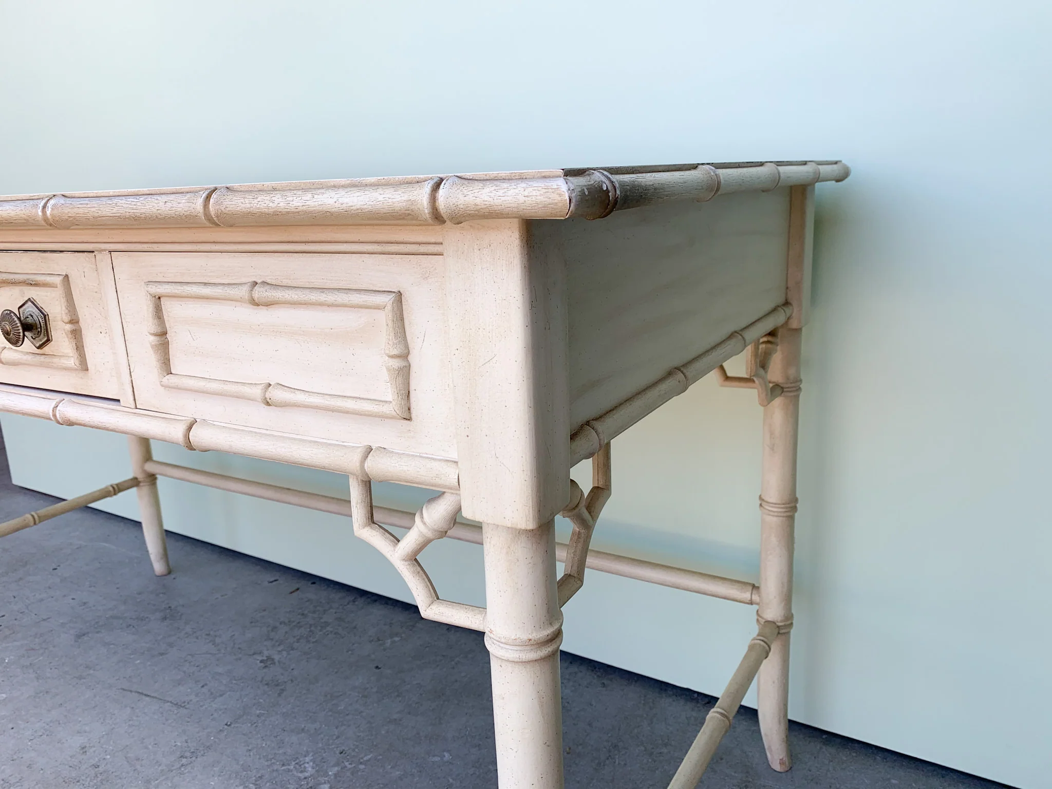 Palm Beach Faux Bamboo Desk - Image 5