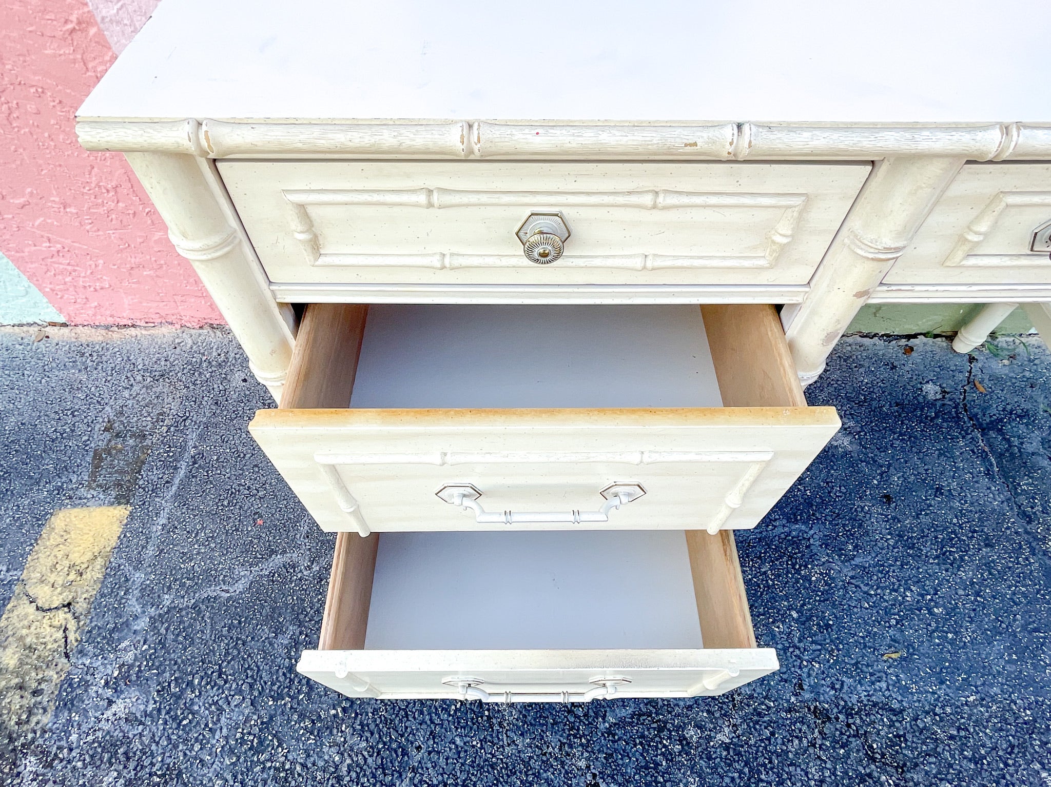 Palm Beach Faux Bamboo Desk - Image 8