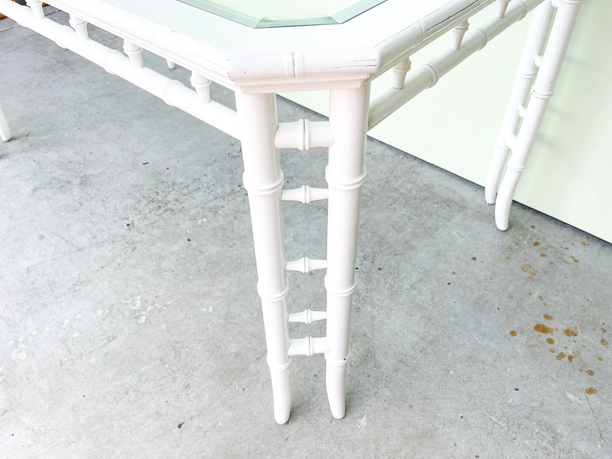 Palm Beach Faux Bamboo Dining Table - Image 8