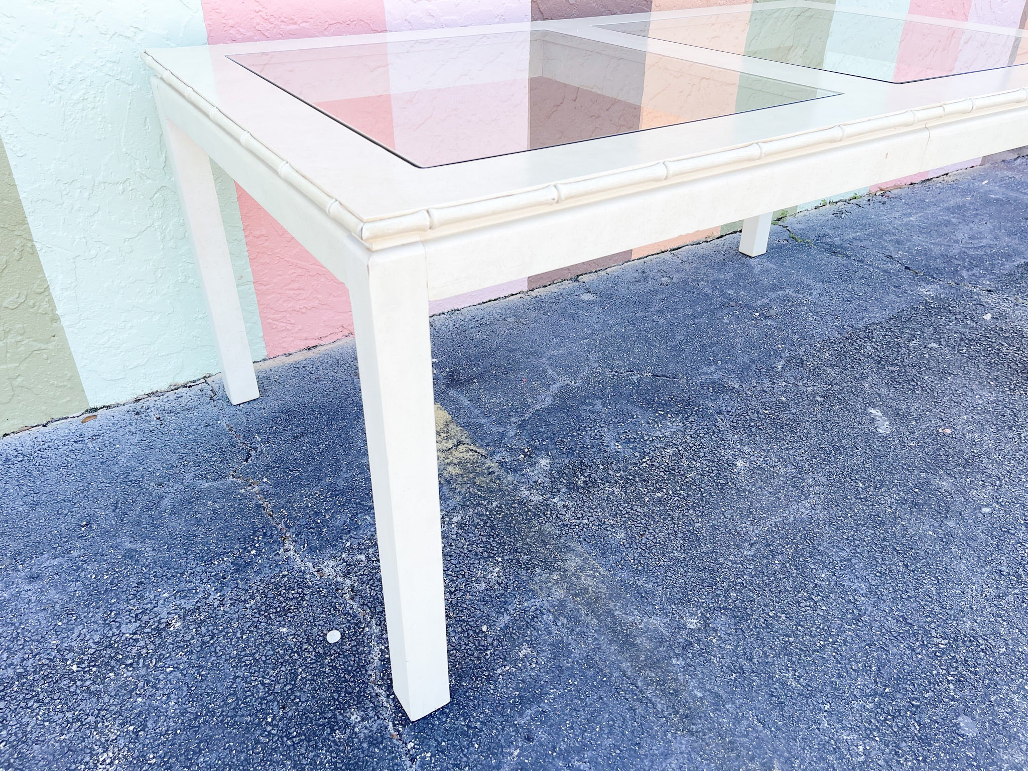 Palm Beach Faux Bamboo Dining Table - Image 4
