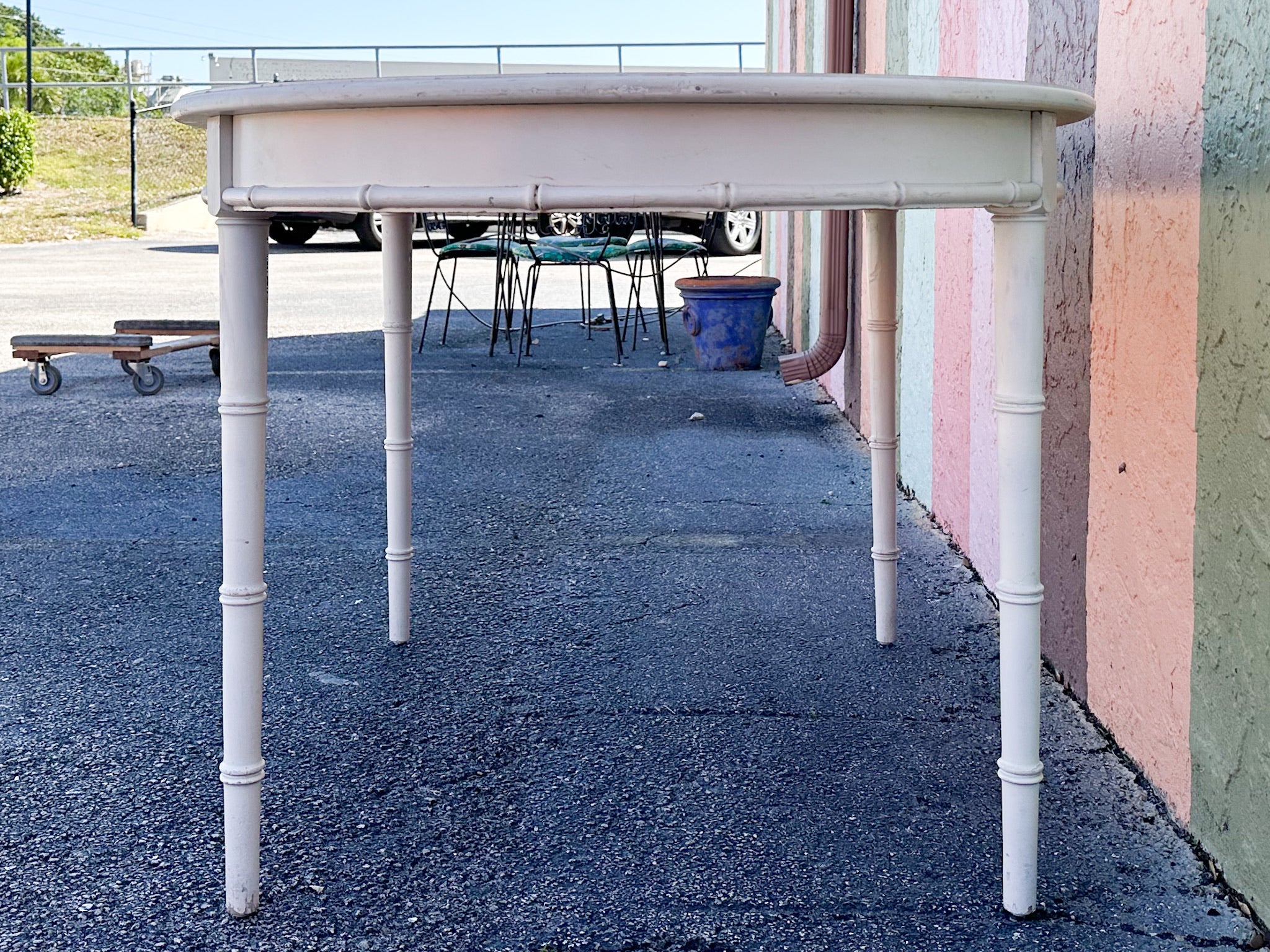Palm Beach Faux Bamboo Dining Table - Image 5