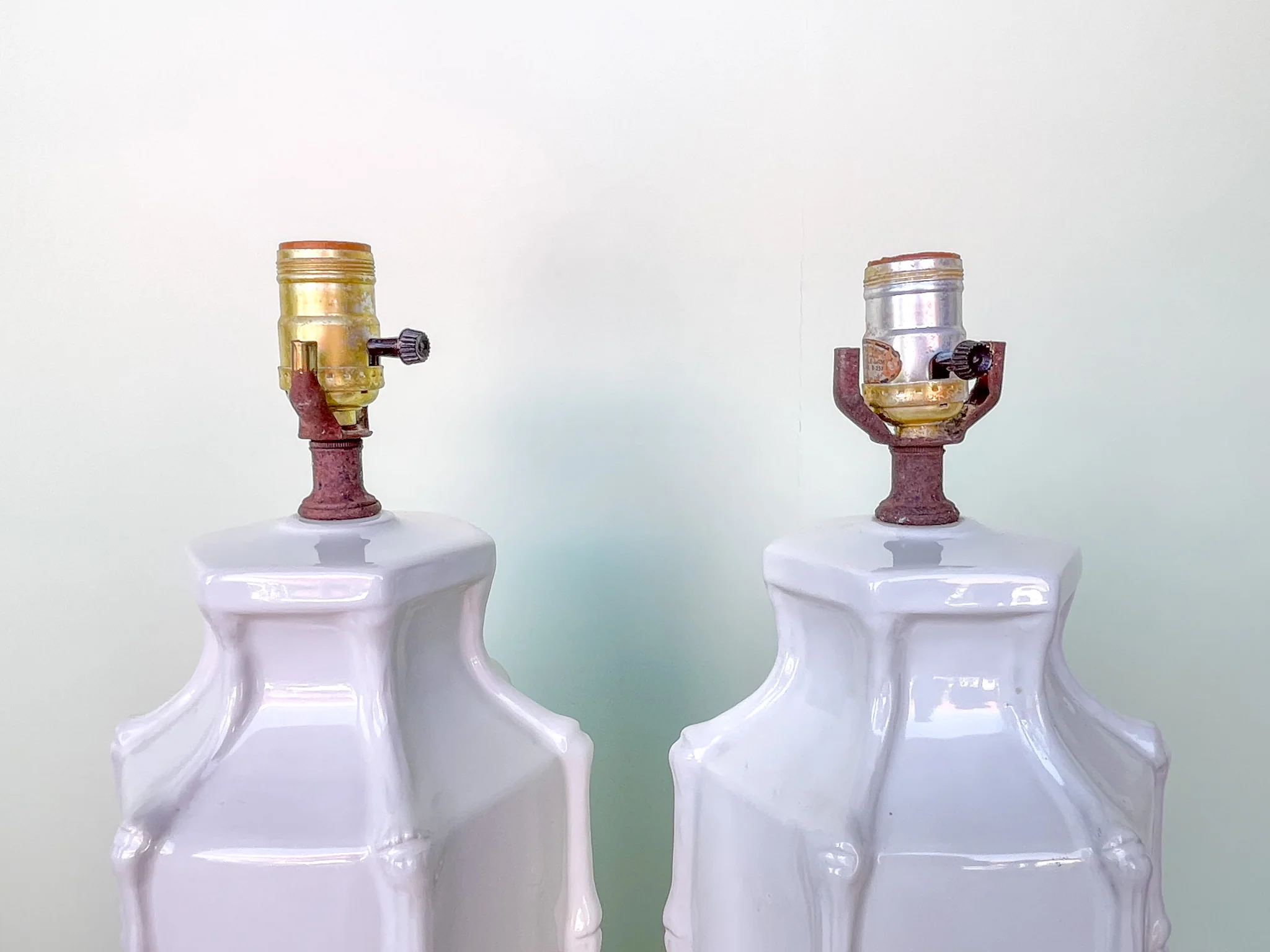 Pair of Palm Beach Faux Bamboo Lamps - Image 2