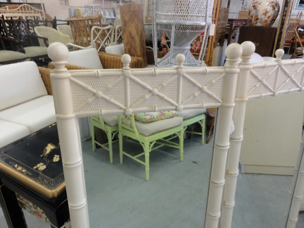 Pair of Palm Beach Faux Bamboo Mirrors - Image 3