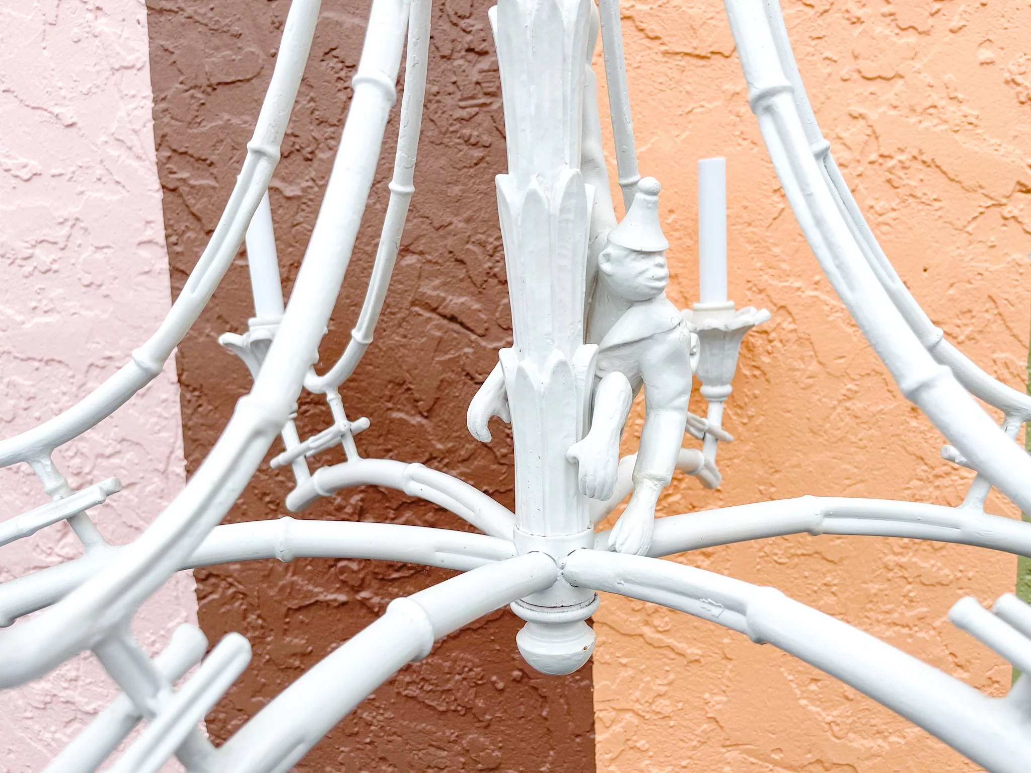 Palm Beach Faux Bamboo Monkey Chandelier - Image 2