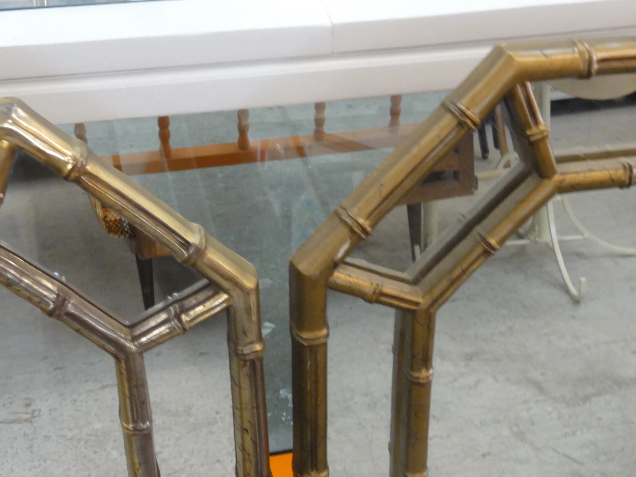 Pair of Faux Bamboo Octagon Mirrors - Image 3