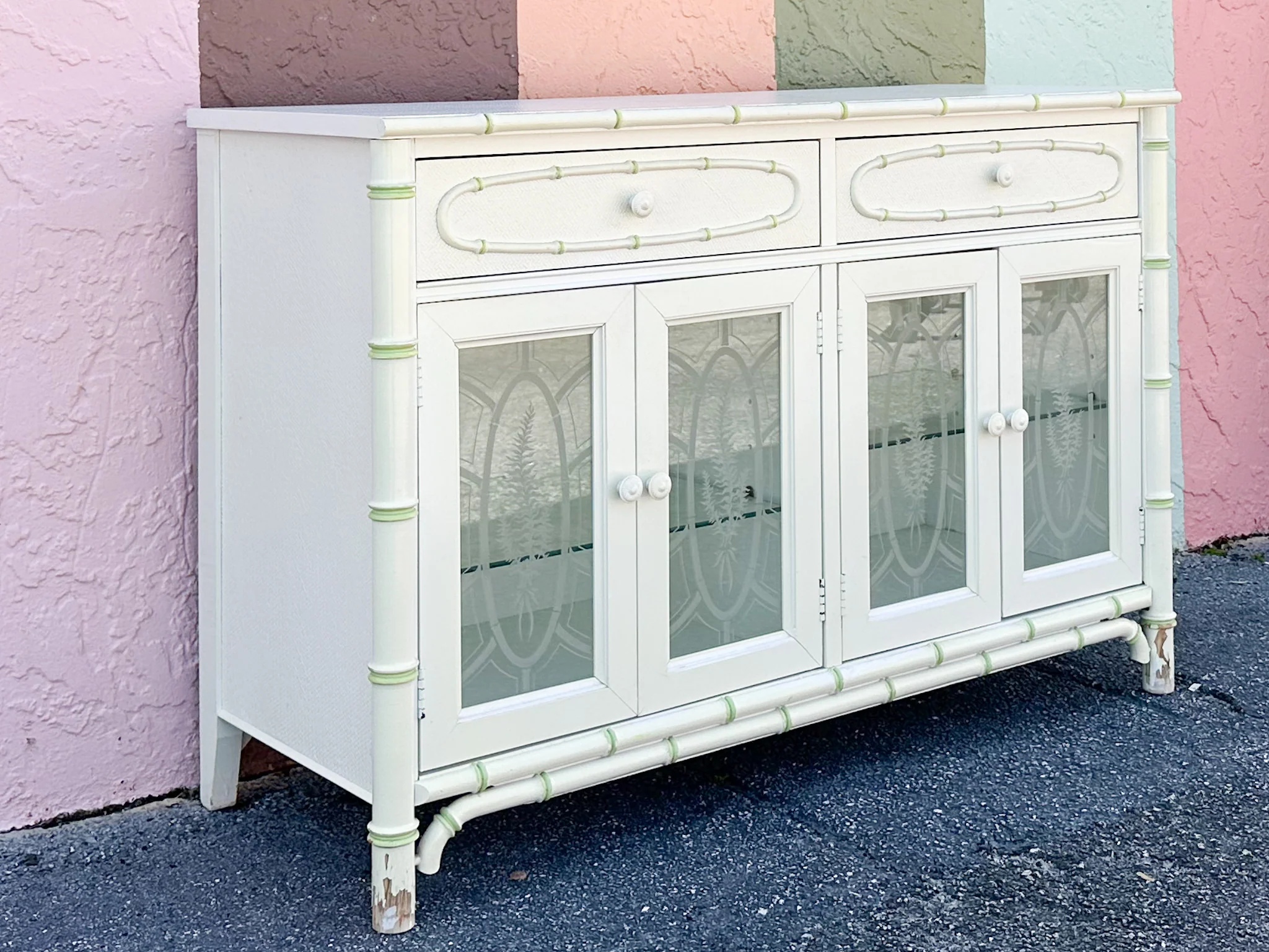Thomasville Faux Bamboo Server - Image 3