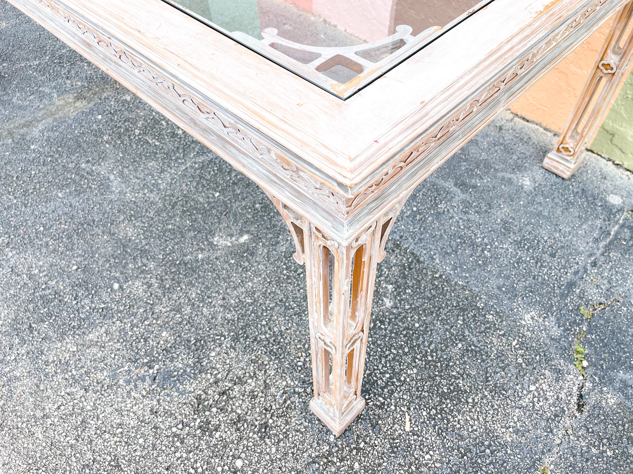Palm Beach Regency Fretwork Dining Table - Image 7