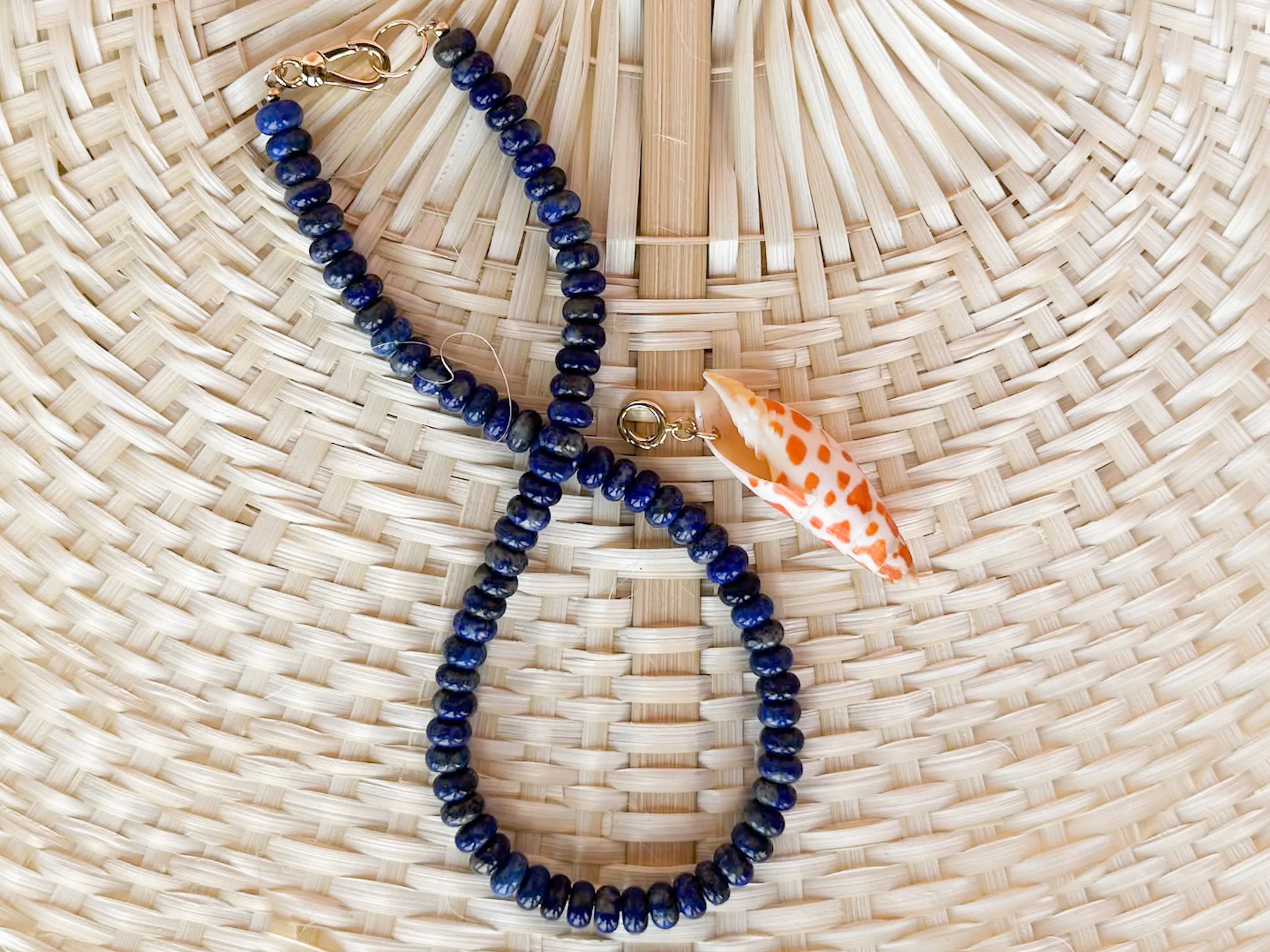 Palm Beach Regency Shell and Gemstone Necklace - Lapis Lazuli - Image 2