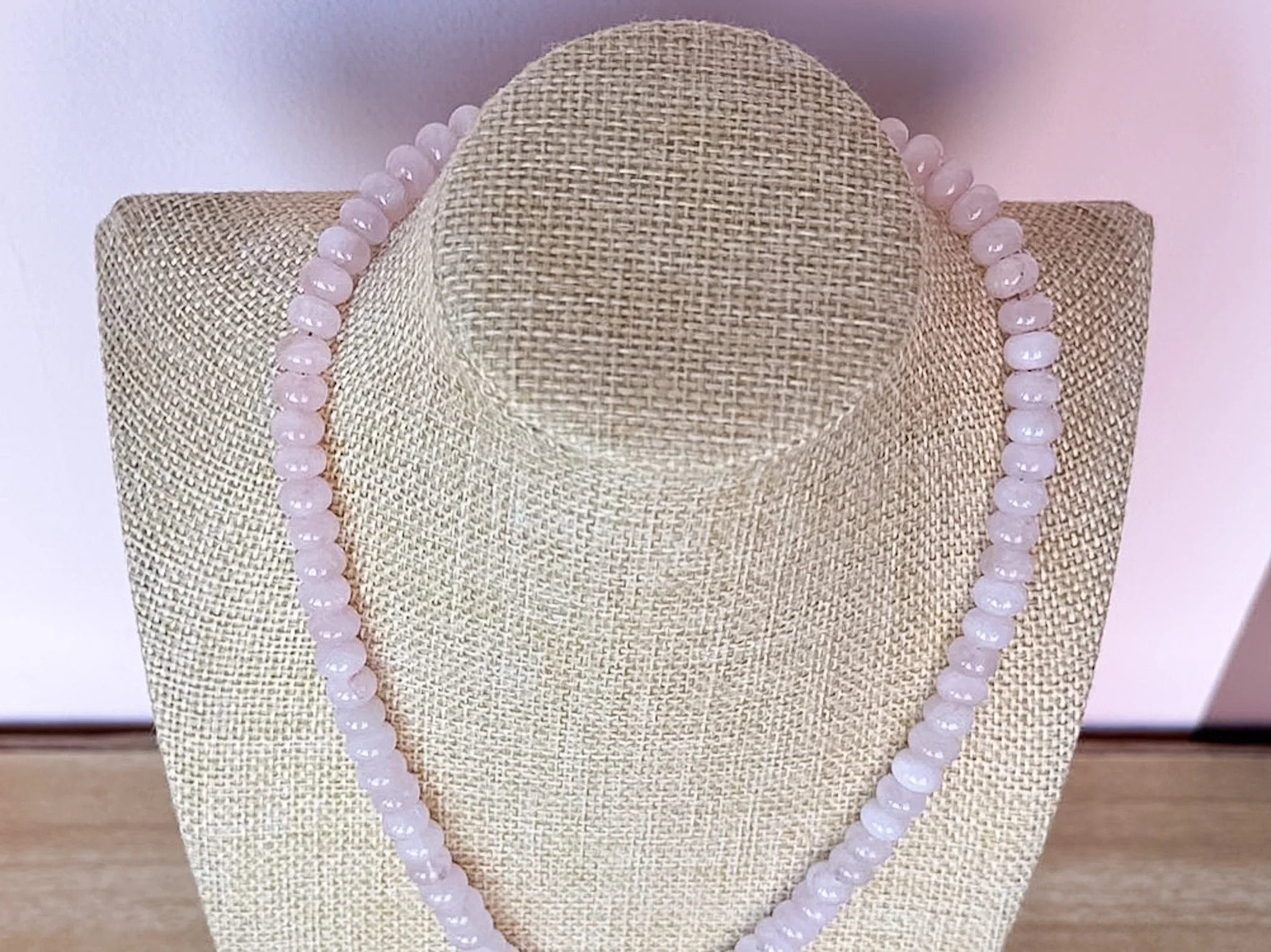 Palm Beach Regency Shell and Gemstone Necklace - Rose Quartz - Image 4