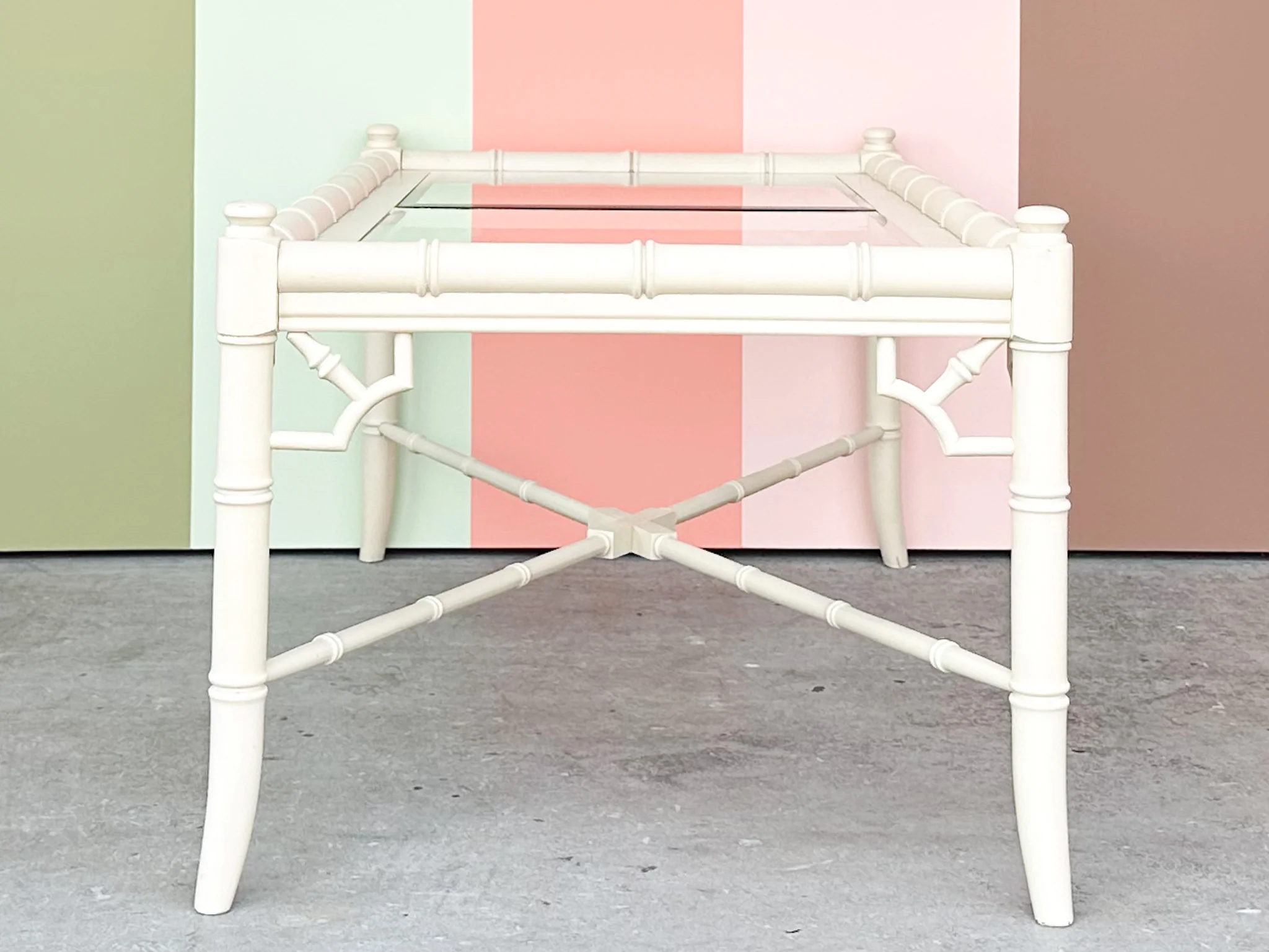 Palm Beach Style Faux Bamboo Coffee Table - Image 8