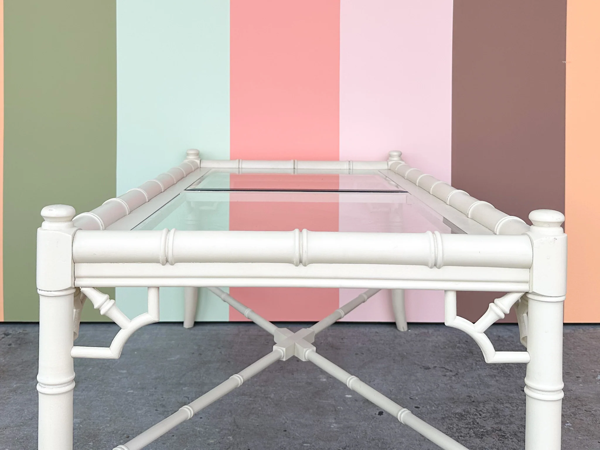 Palm Beach Style Faux Bamboo Coffee Table - Image 9