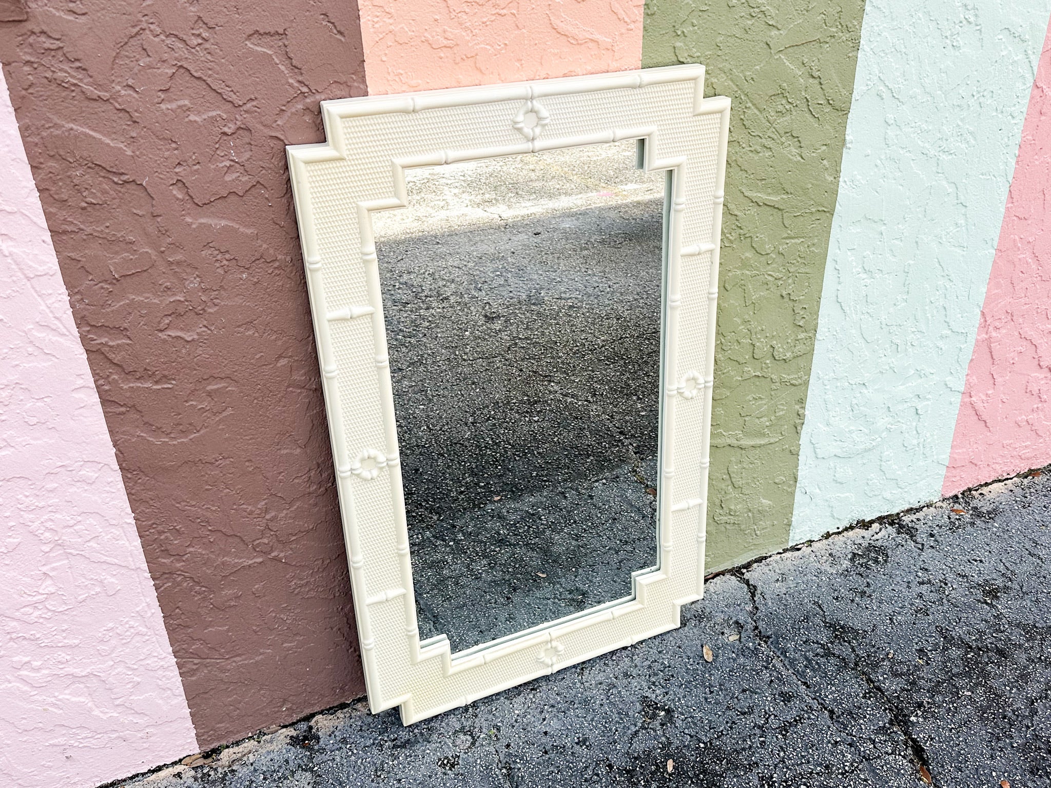Palm Beach Style Faux Bamboo Mirror - Image 2