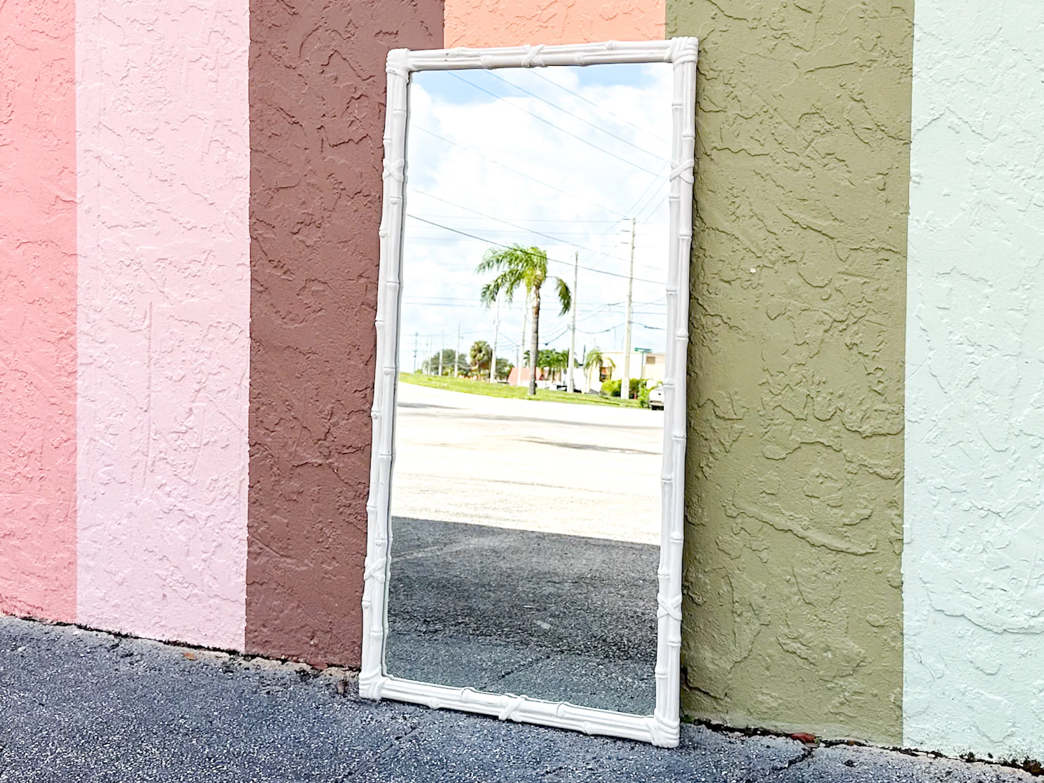 Palm Beach Style Faux Bamboo Mirror - Image 2