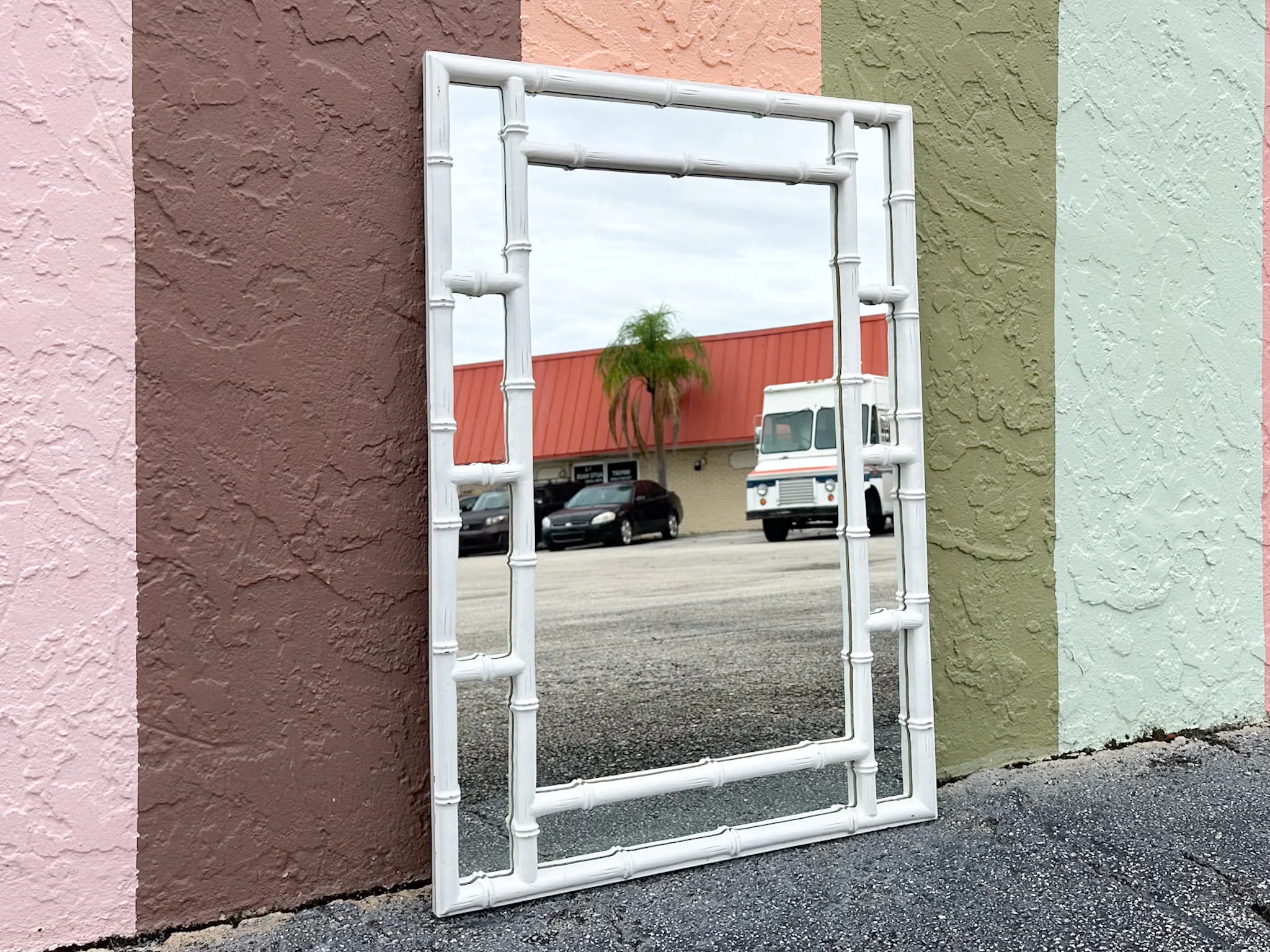 Palm Beach Style Faux Bamboo Mirror - Image 2