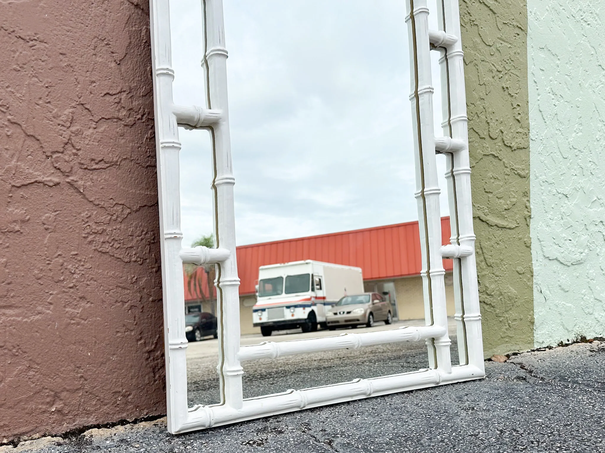 Palm Beach Style Faux Bamboo Mirror - Image 6
