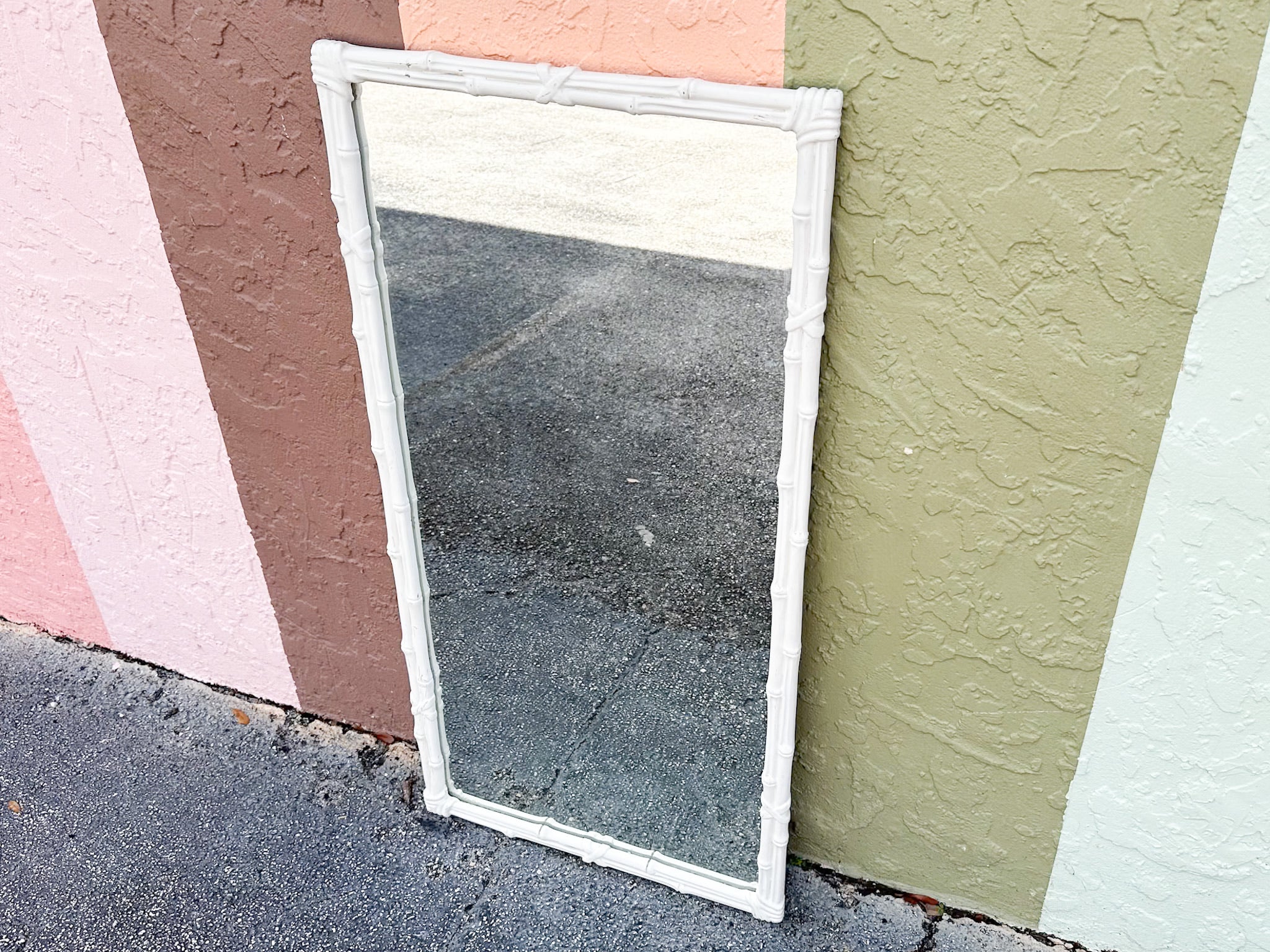 Palm Beach Style Faux Bamboo Mirror - Image 7