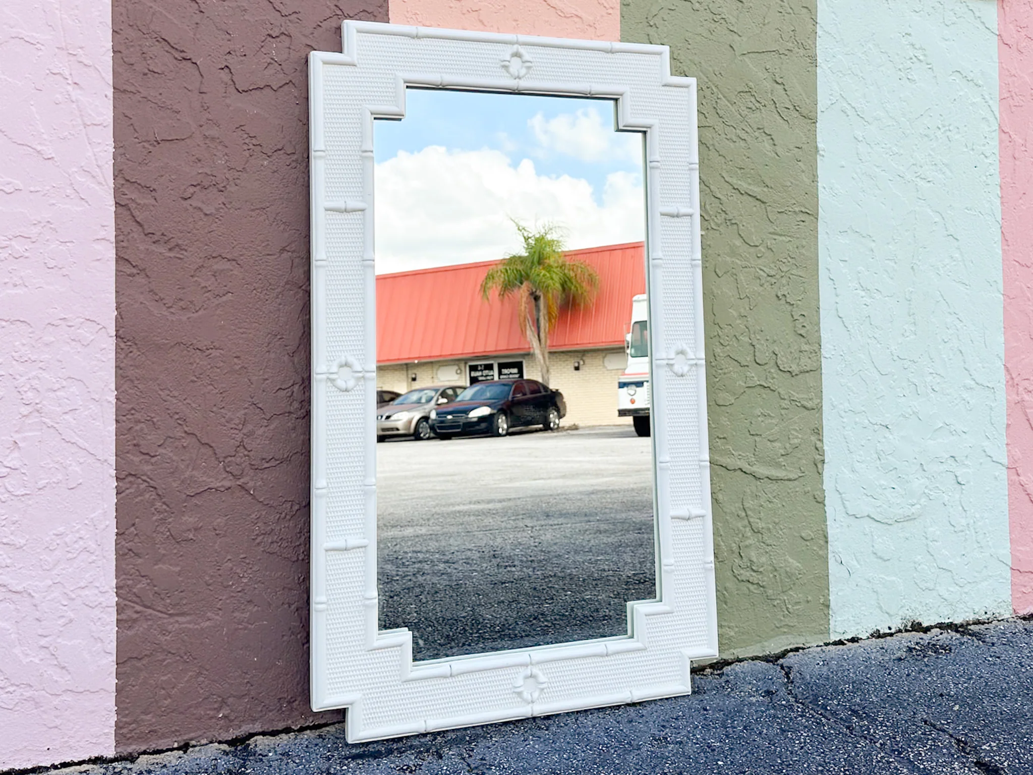 Palm Beach Style Faux Bamboo Mirror - Image 2