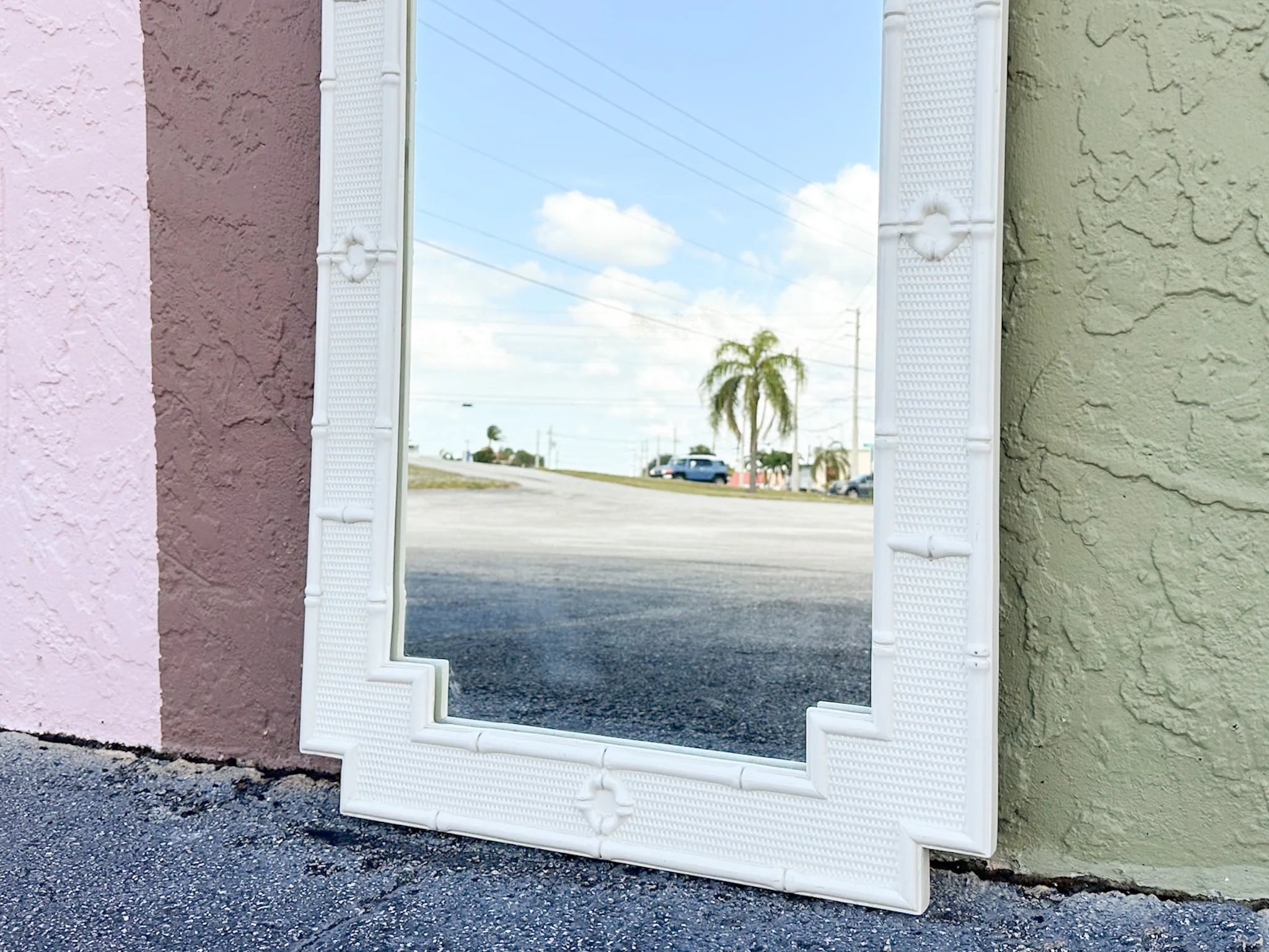 Palm Beach Style Faux Bamboo Mirror - Image 5