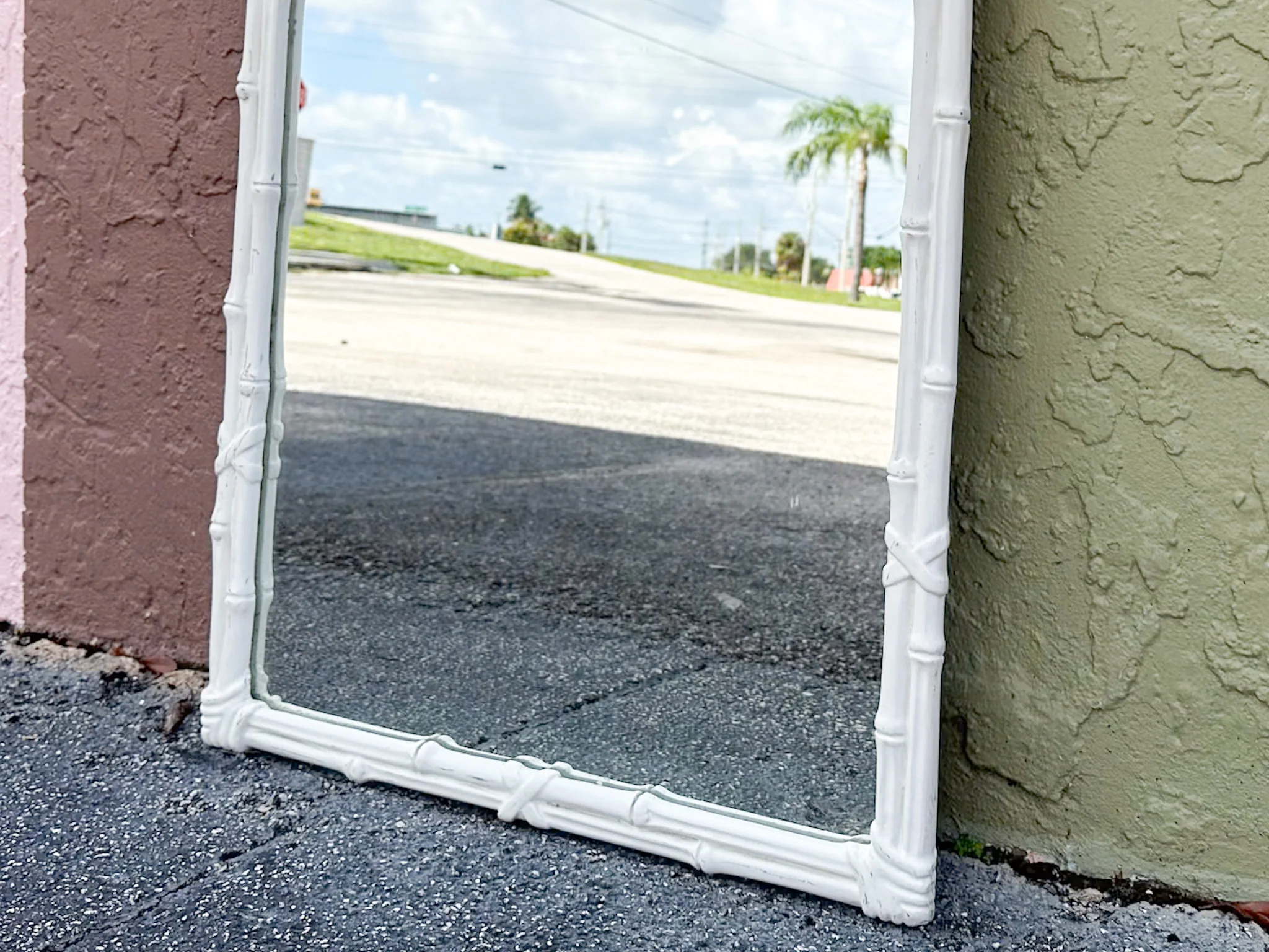 Palm Beach Style Faux Bamboo Mirror - Image 8