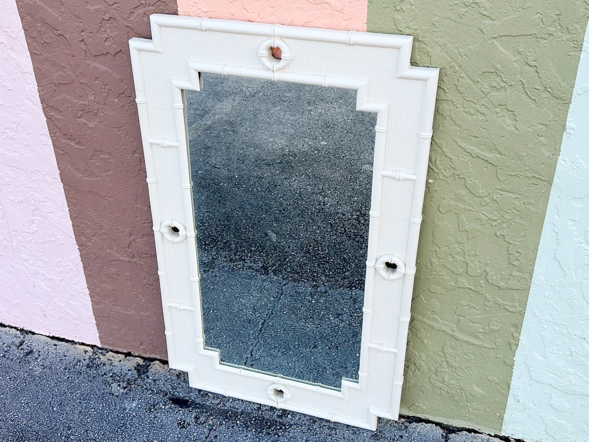 Palm Beach Style Faux Bamboo Mirror - Image 3