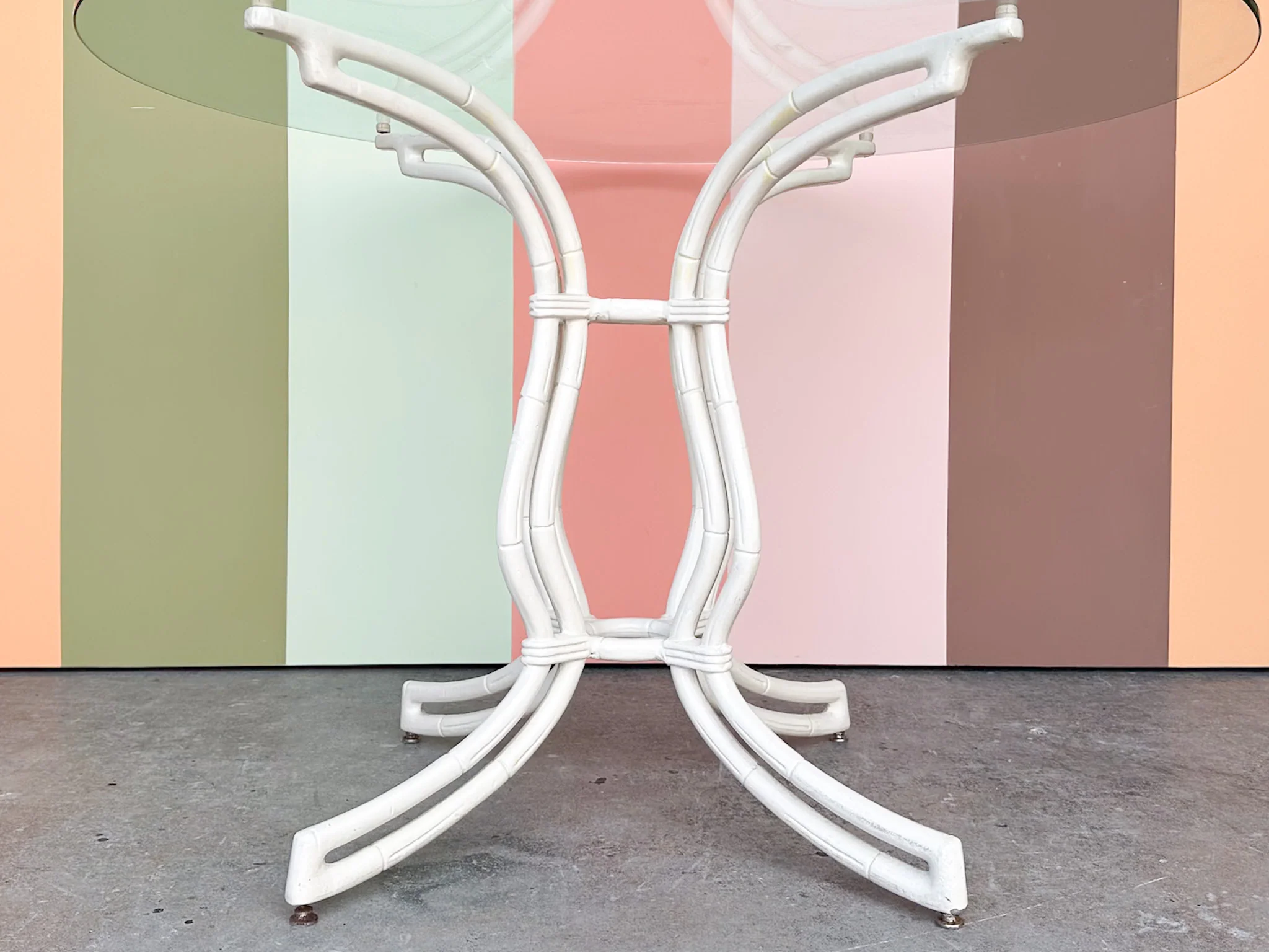 Palm Beach Style Faux Bamboo Outdoor Dining Set - Image 12