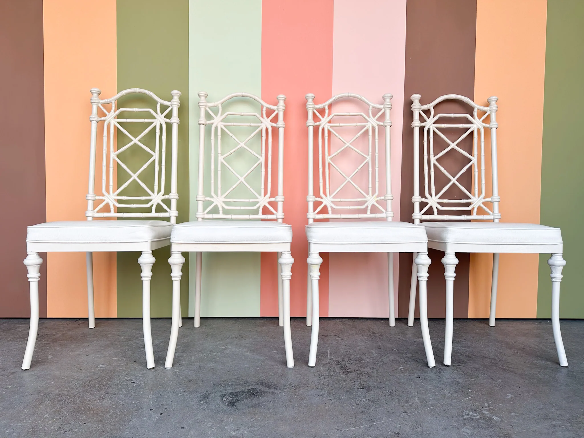 Palm Beach Style Faux Bamboo Outdoor Dining Set - Image 3