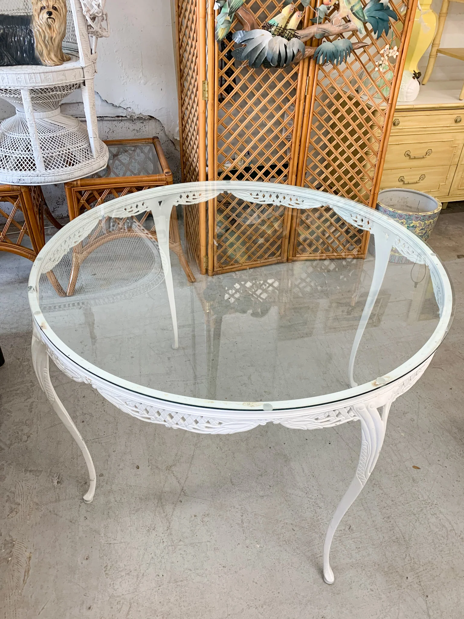 Palm Beach Woodard Patio Set + Four  Chairs - Image 4