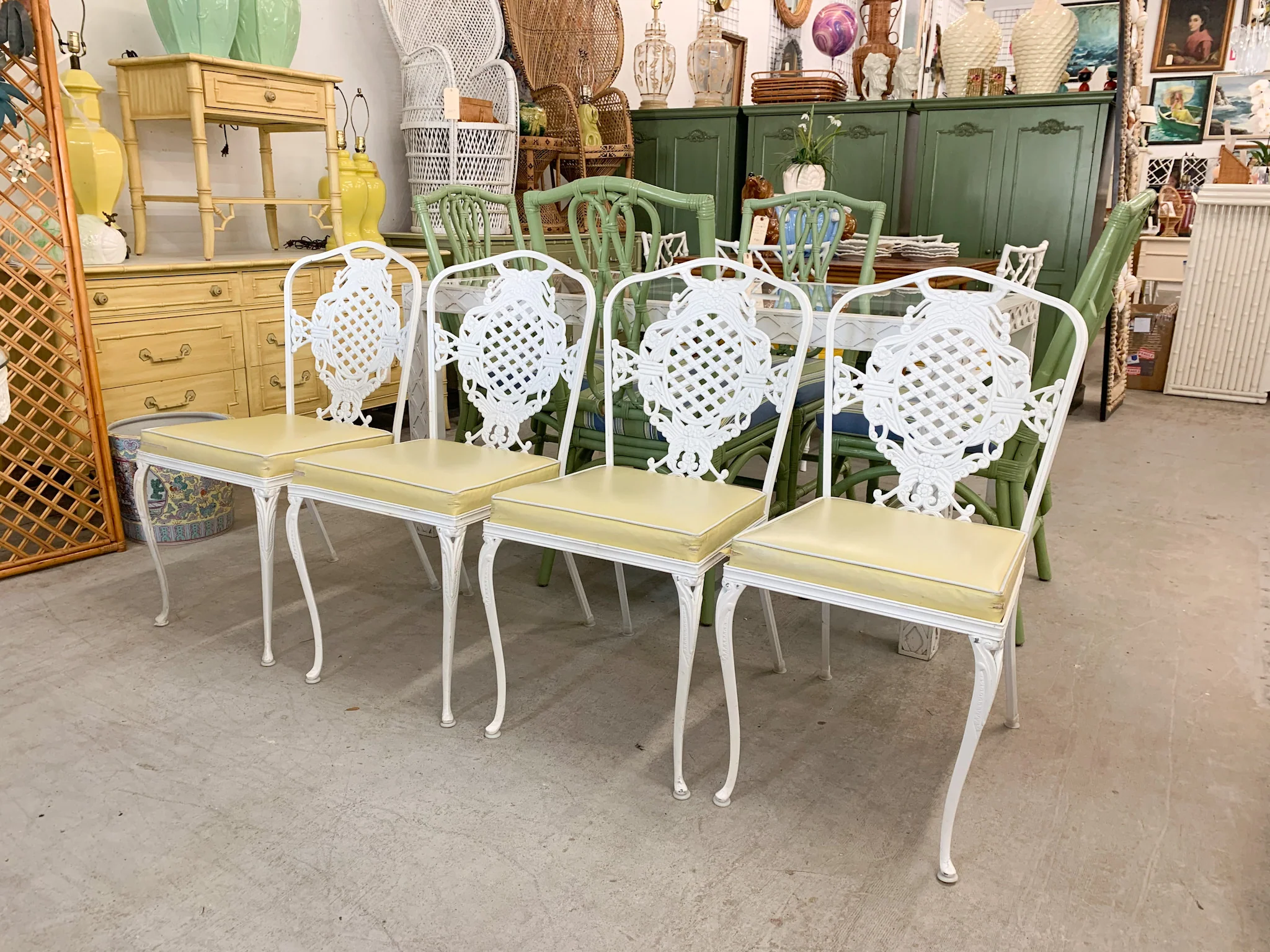 Palm Beach Woodard Patio Set + Four  Chairs - Image 7
