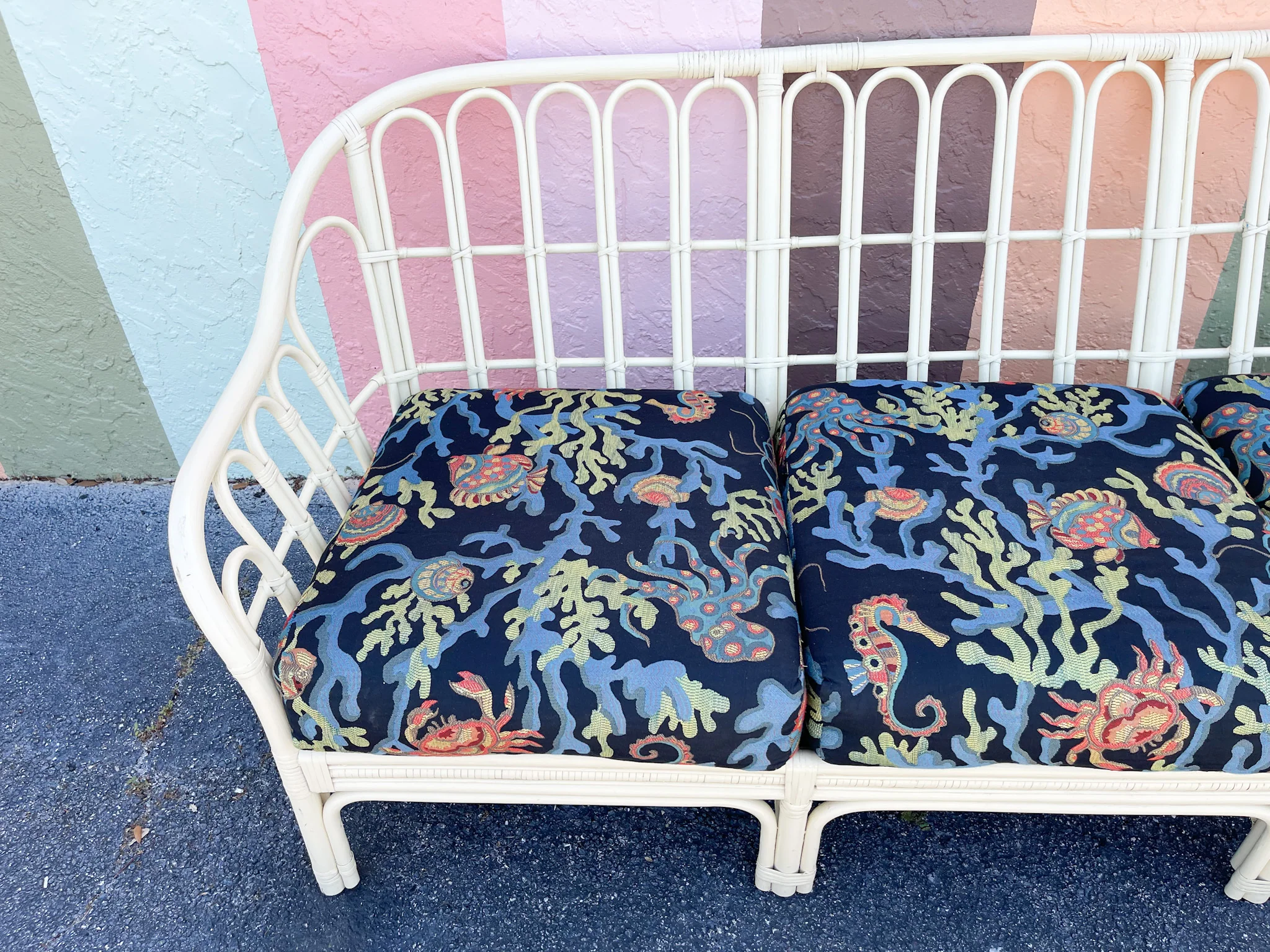 Palm Beachy Rattan Sofa - Image 4