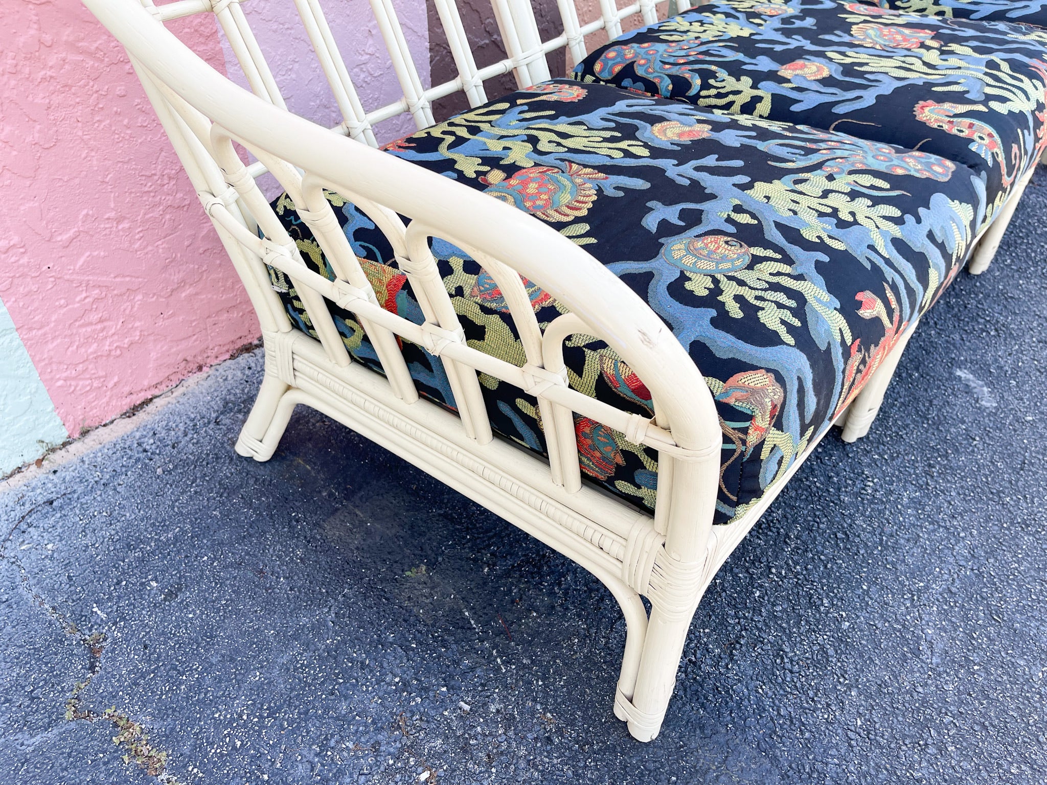 Palm Beachy Rattan Sofa - Image 7