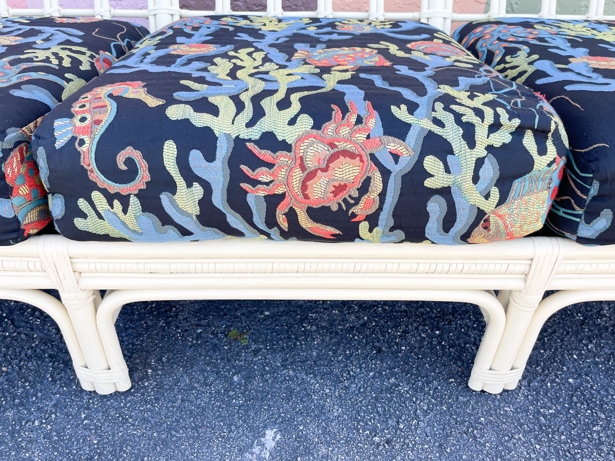 Palm Beachy Rattan Sofa - Image 8