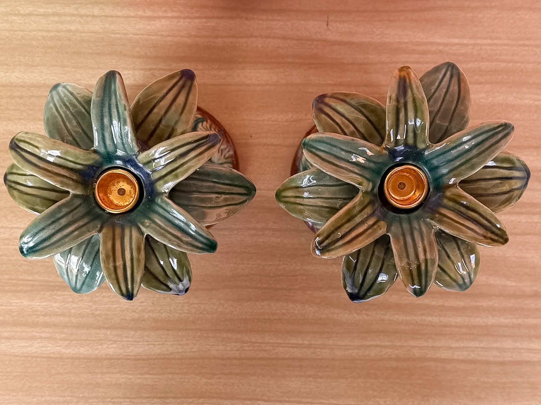 Pair of Palm Tree Candle Holders - Image 6