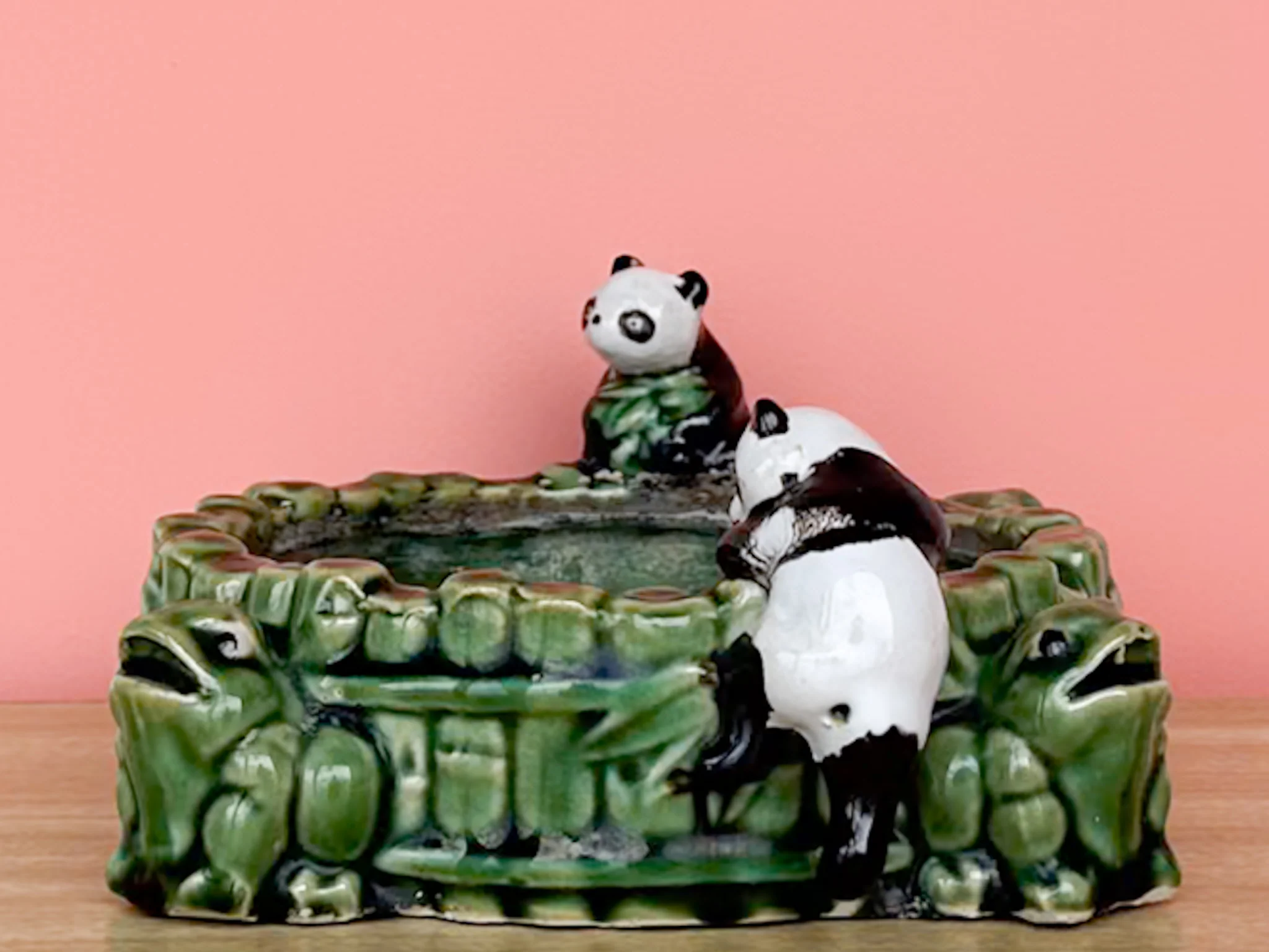 Panda and Frog Faux Bamboo Cachepot - Image 3