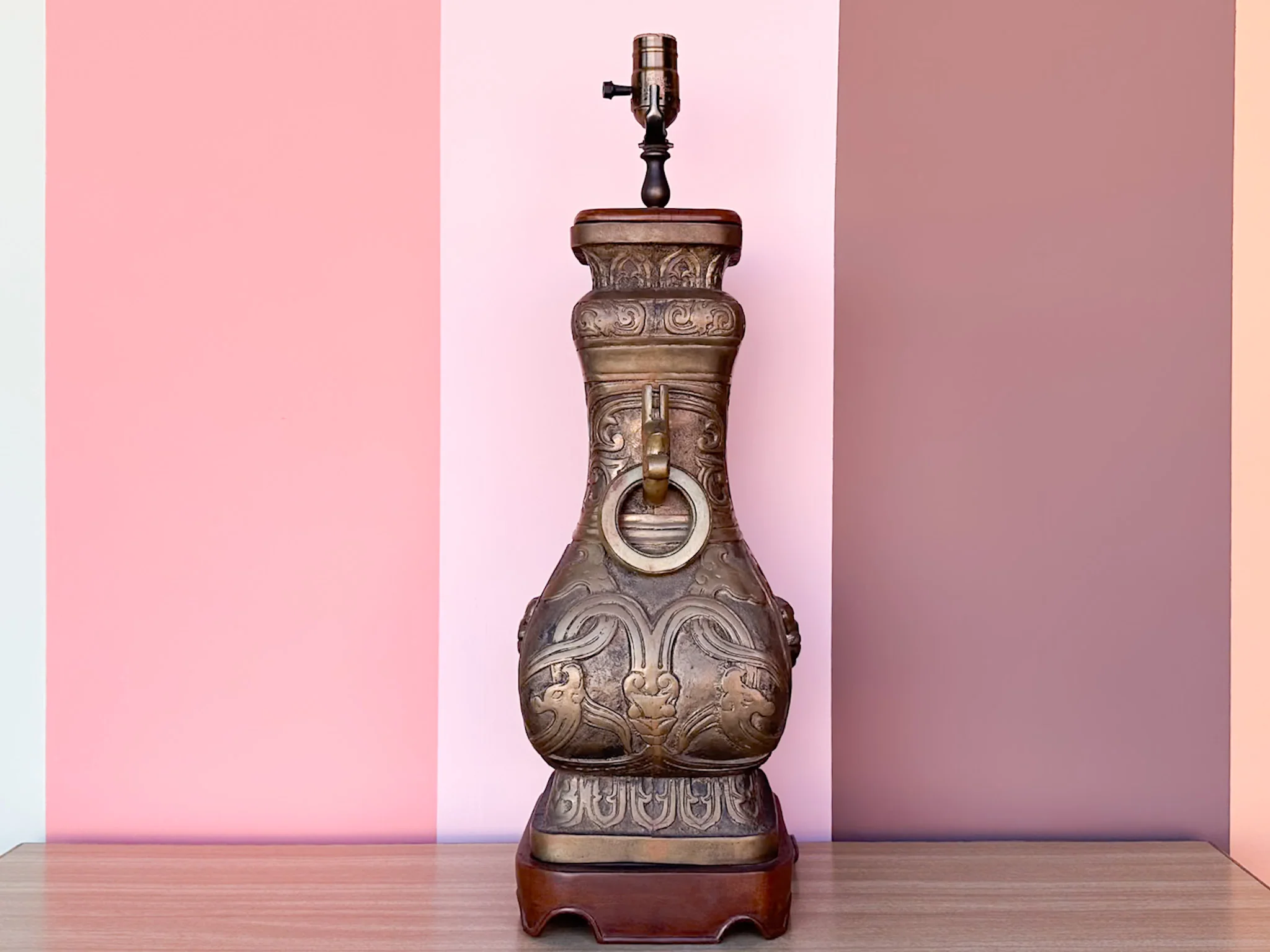 Patina Large Brass Urn Lamp - Image 3