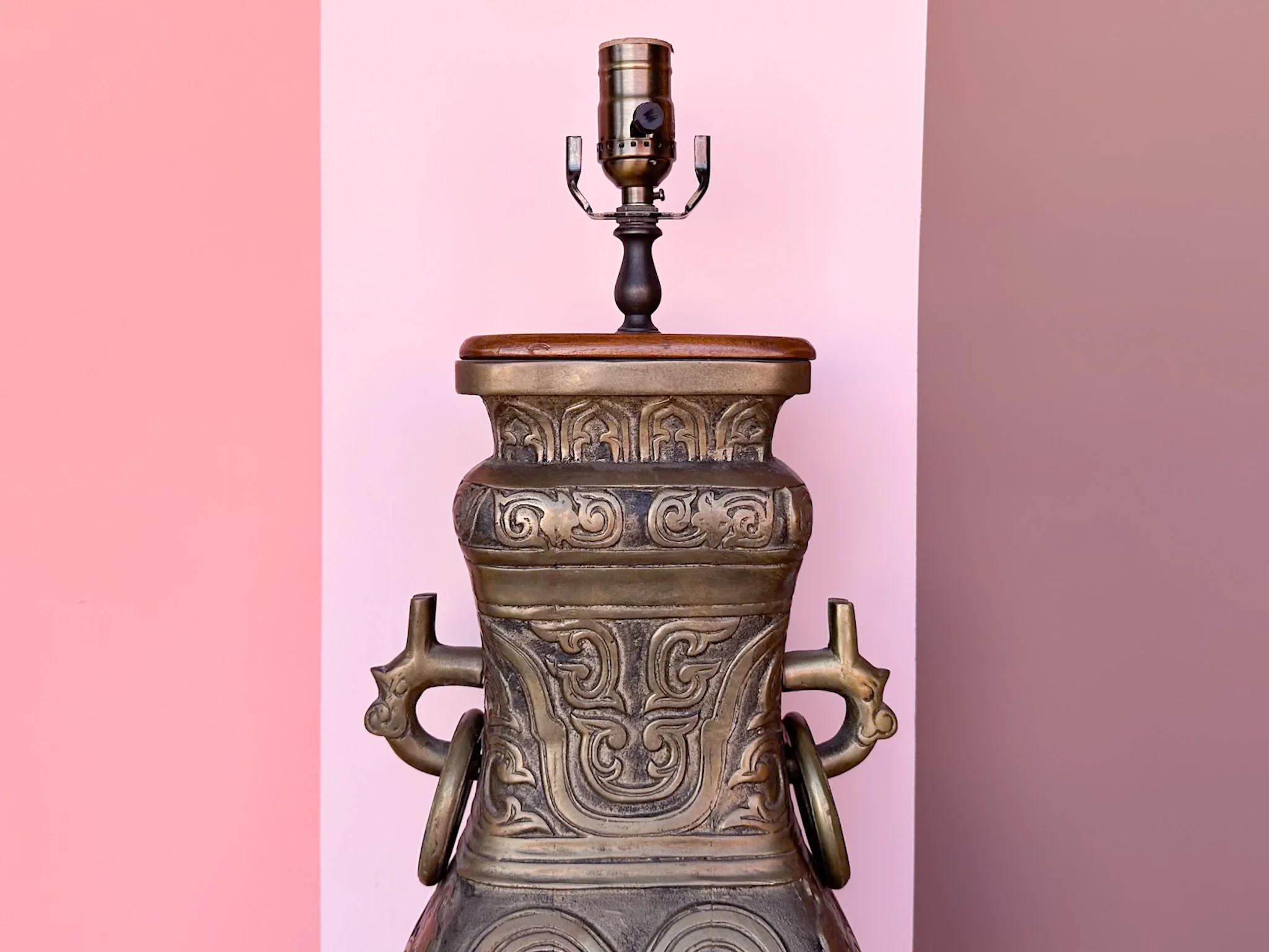 Patina Large Brass Urn Lamp - Image 4