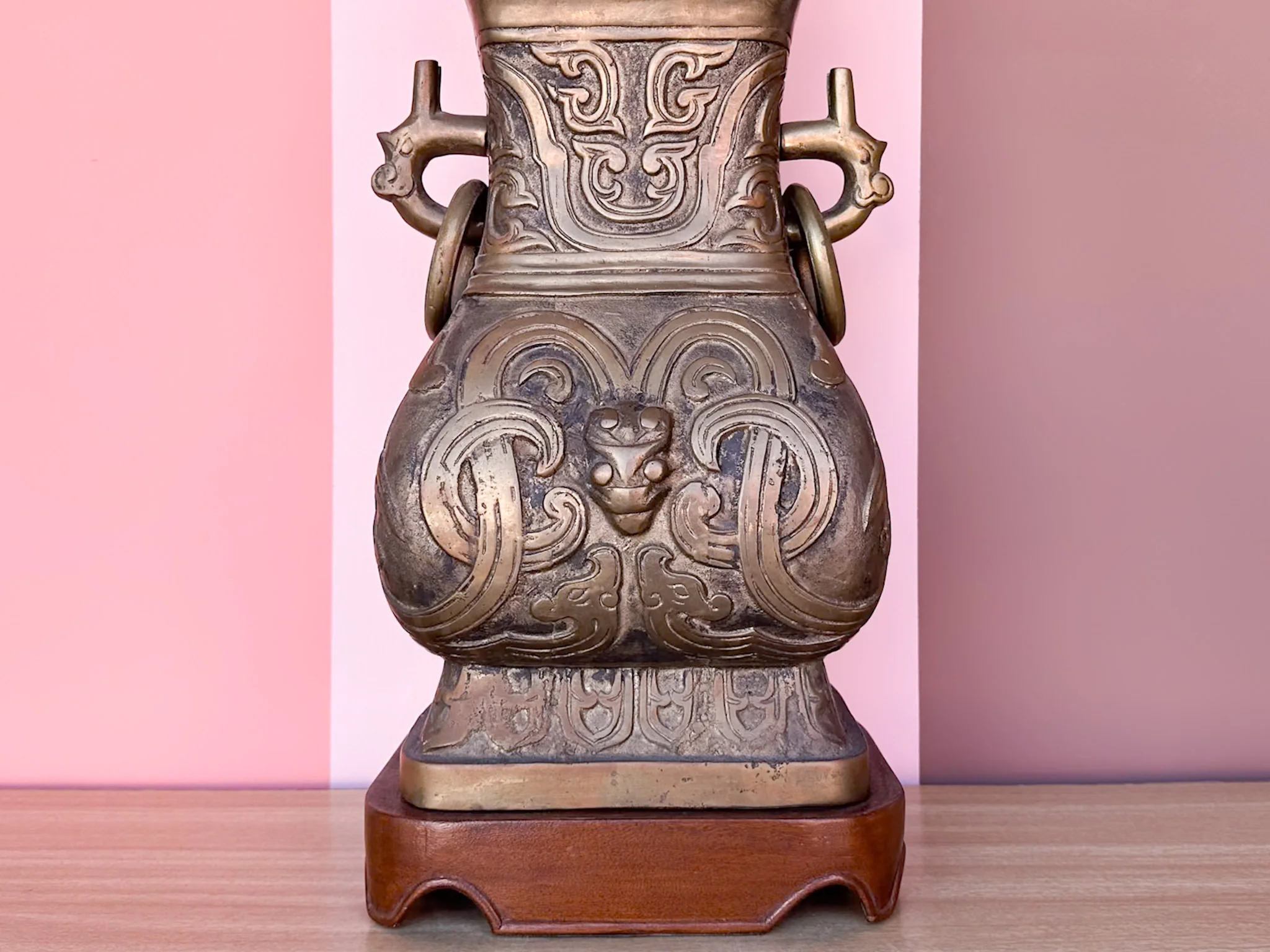 Patina Large Brass Urn Lamp - Image 5