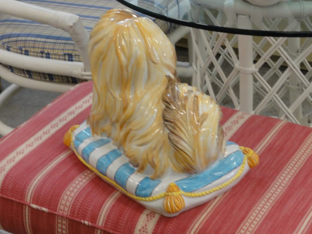 Sweet Ceramic Pekingese on a Pillow - Image 11