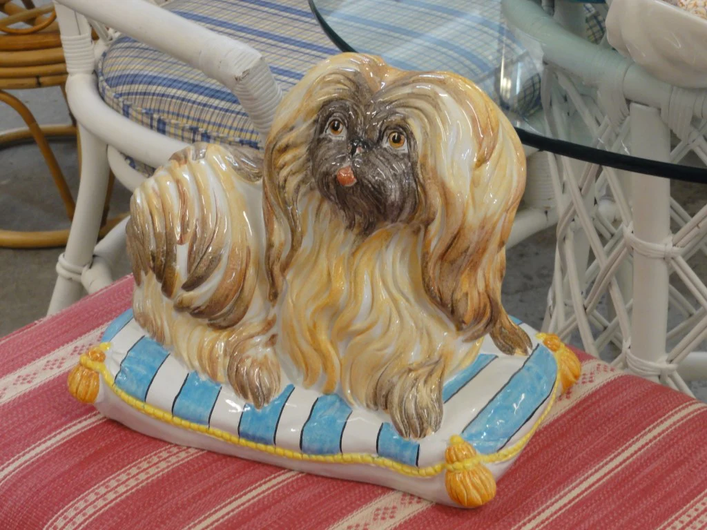Sweet Ceramic Pekingese on a Pillow - Image 2